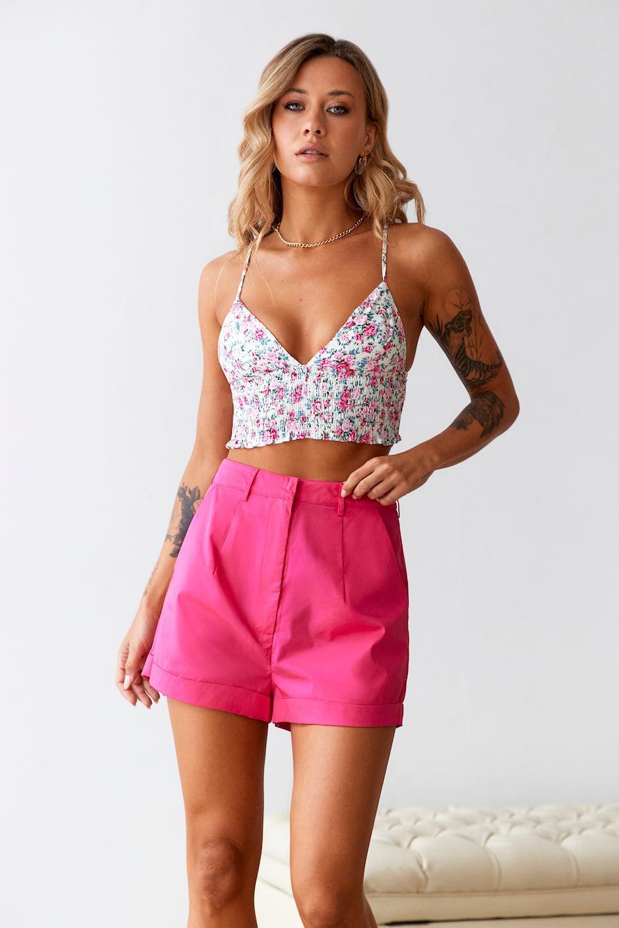 HELLO MOLLY Blooming Blossom Crop Top Pink Product Image