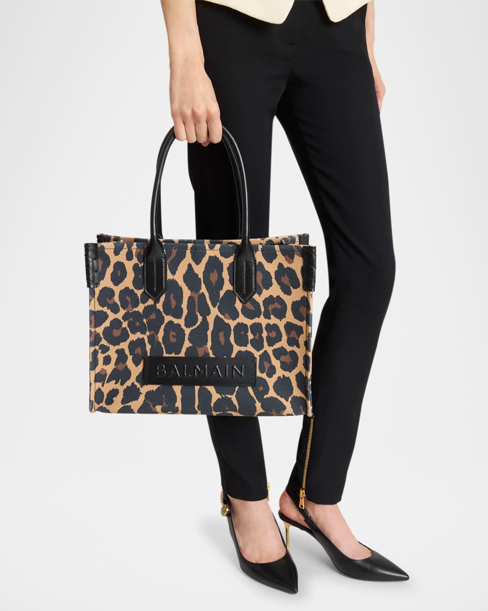 B-Army Shopper Shoulder Bag in Leopard-Print Canvas Product Image