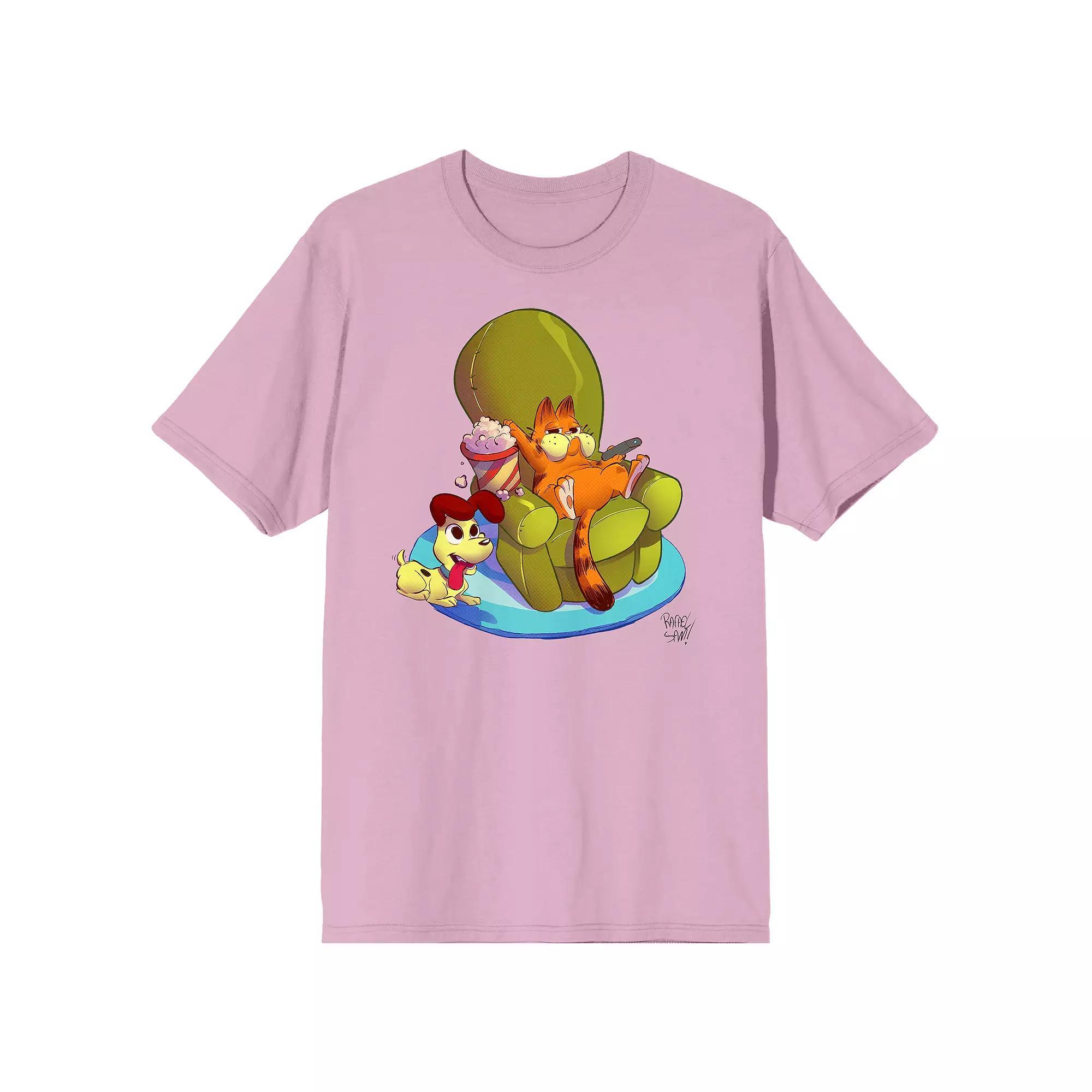 Men's Garfield Characters Lounging Graphic Tee,  Product Image