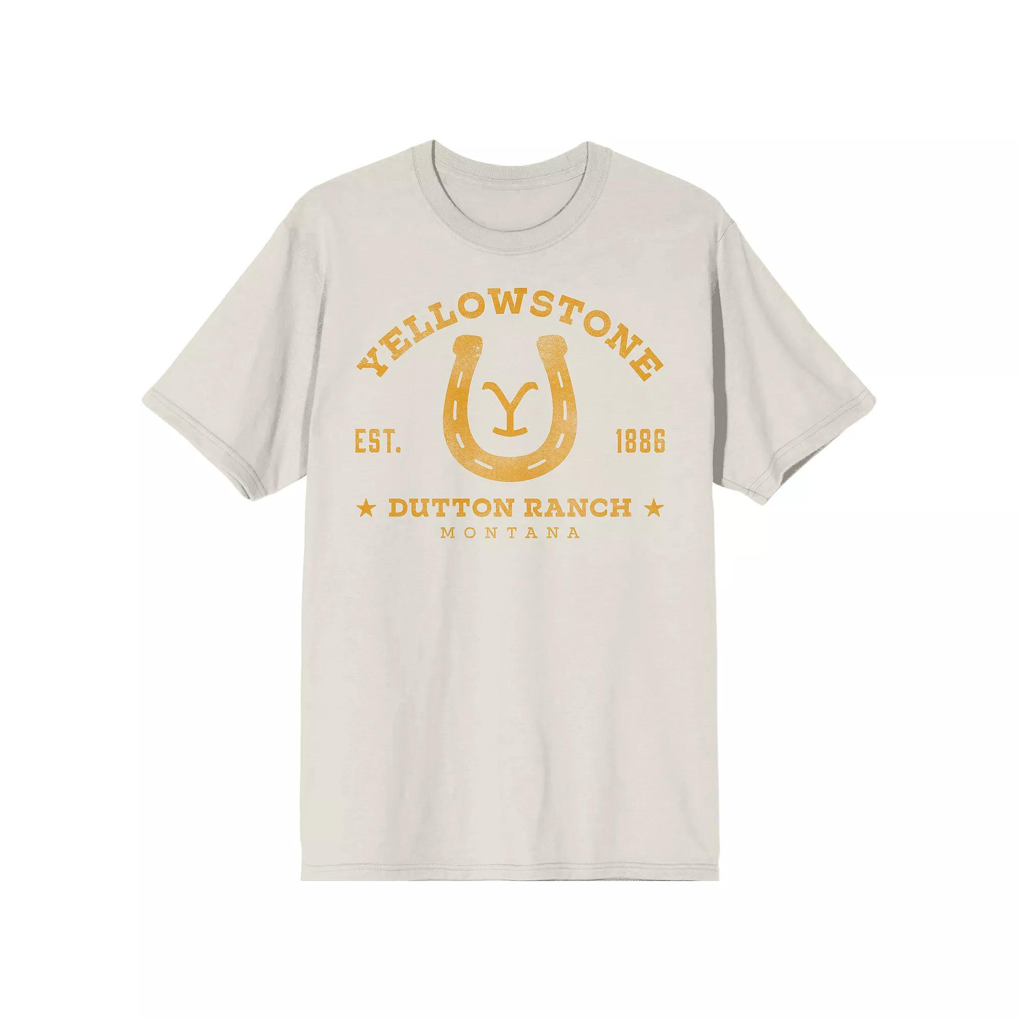 Men's Yellowstone Horseshoe Logo Short Sleeve Graphic T-Shirt, Size: XXL, Off White Product Image