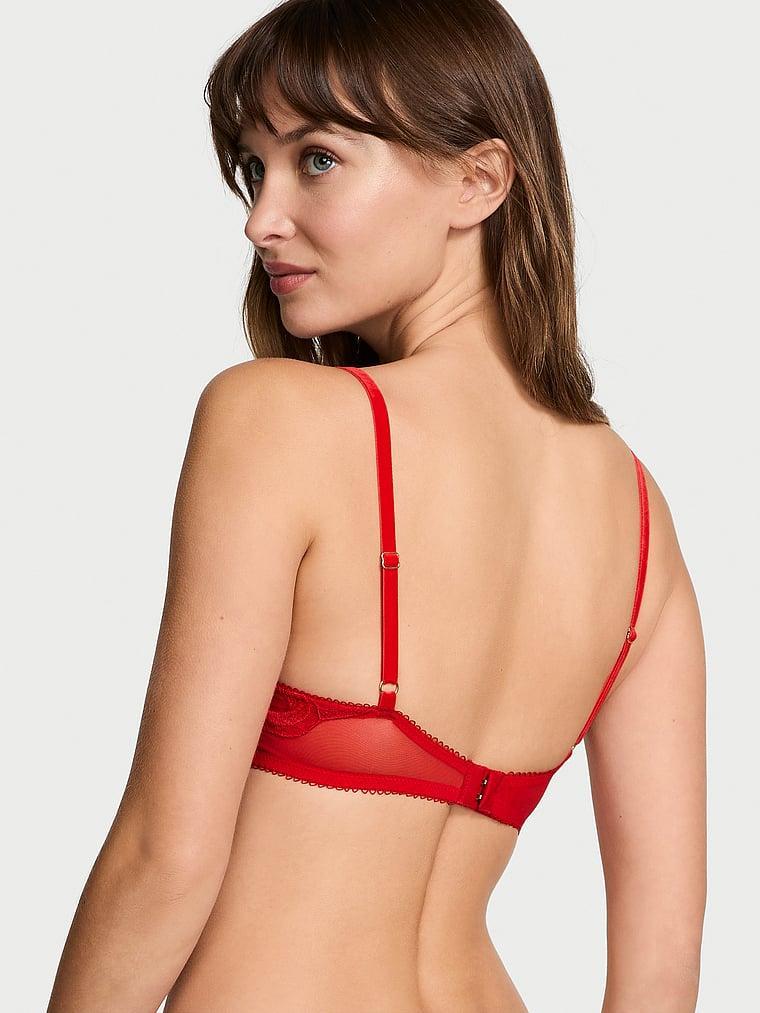 Wicked Tied-with-a-Bow Embroidery Unlined Balconette Bra Product Image