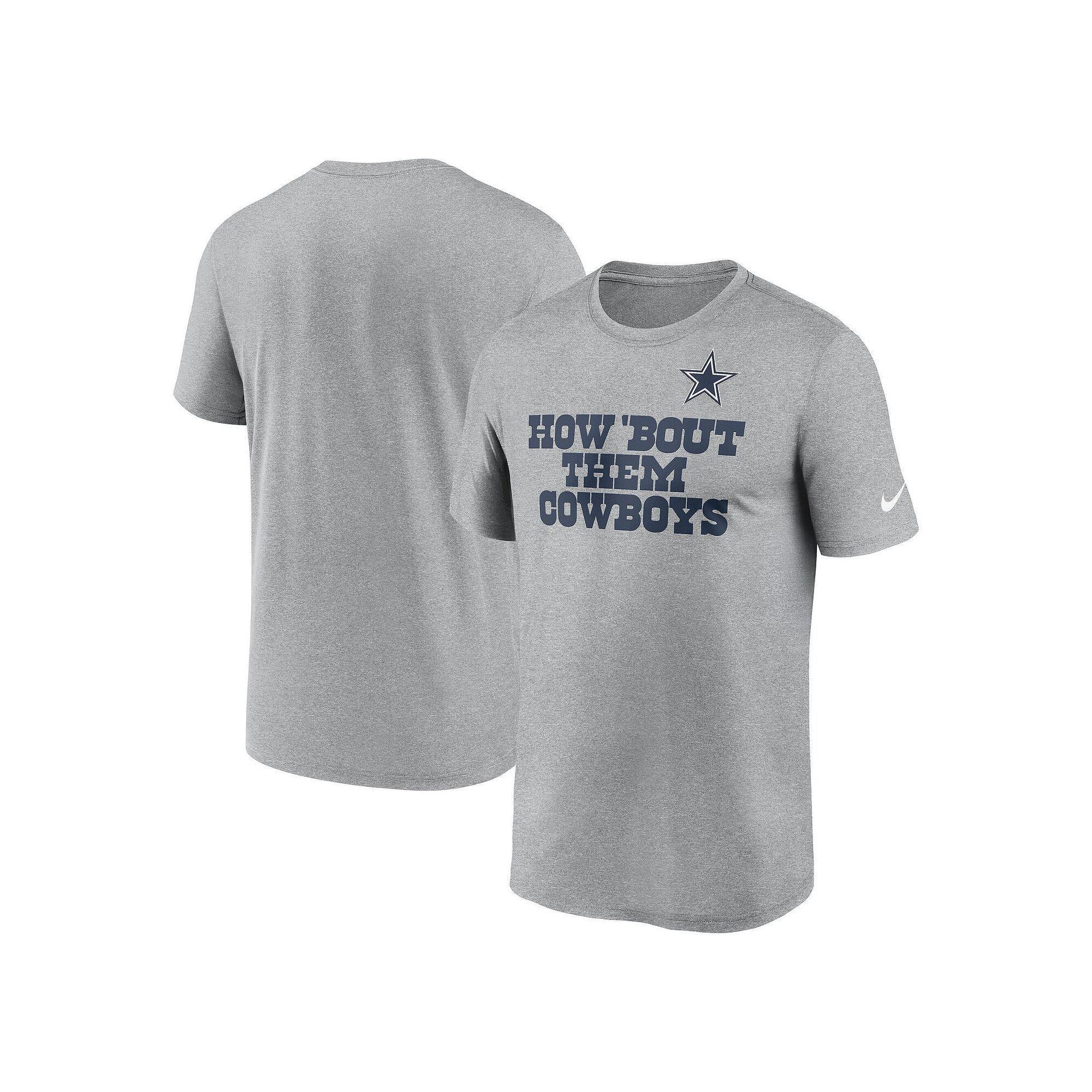 Men's Nike Heather Gray Dallas Cowboys Local Them T-Shirt, Size: Large, Grey Product Image