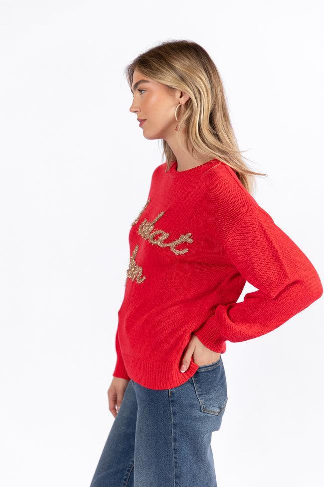 Oh What Fun Red Sweater FINAL SALE Product Image