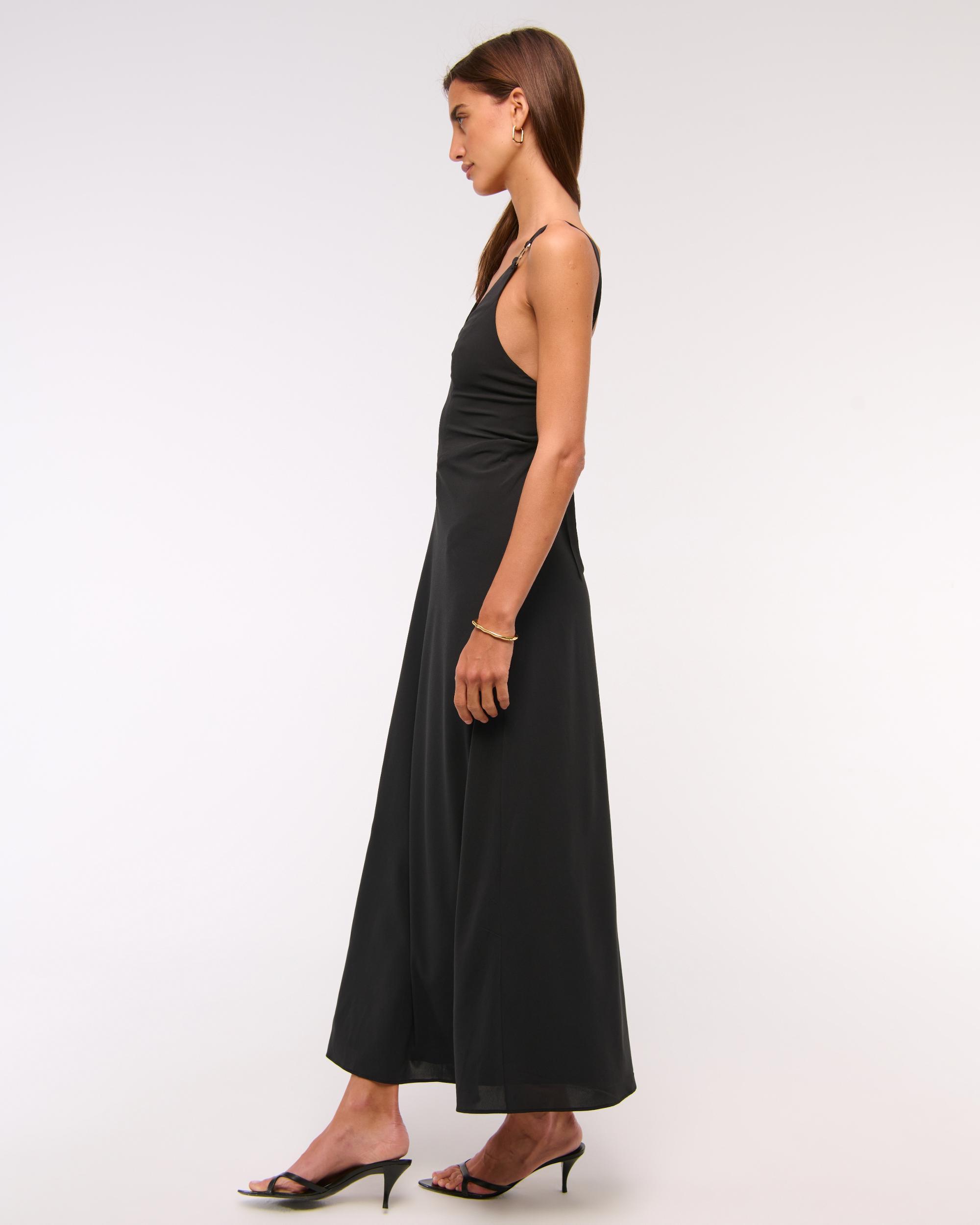 Dipped-Waist Hardware Maxi Dress Product Image