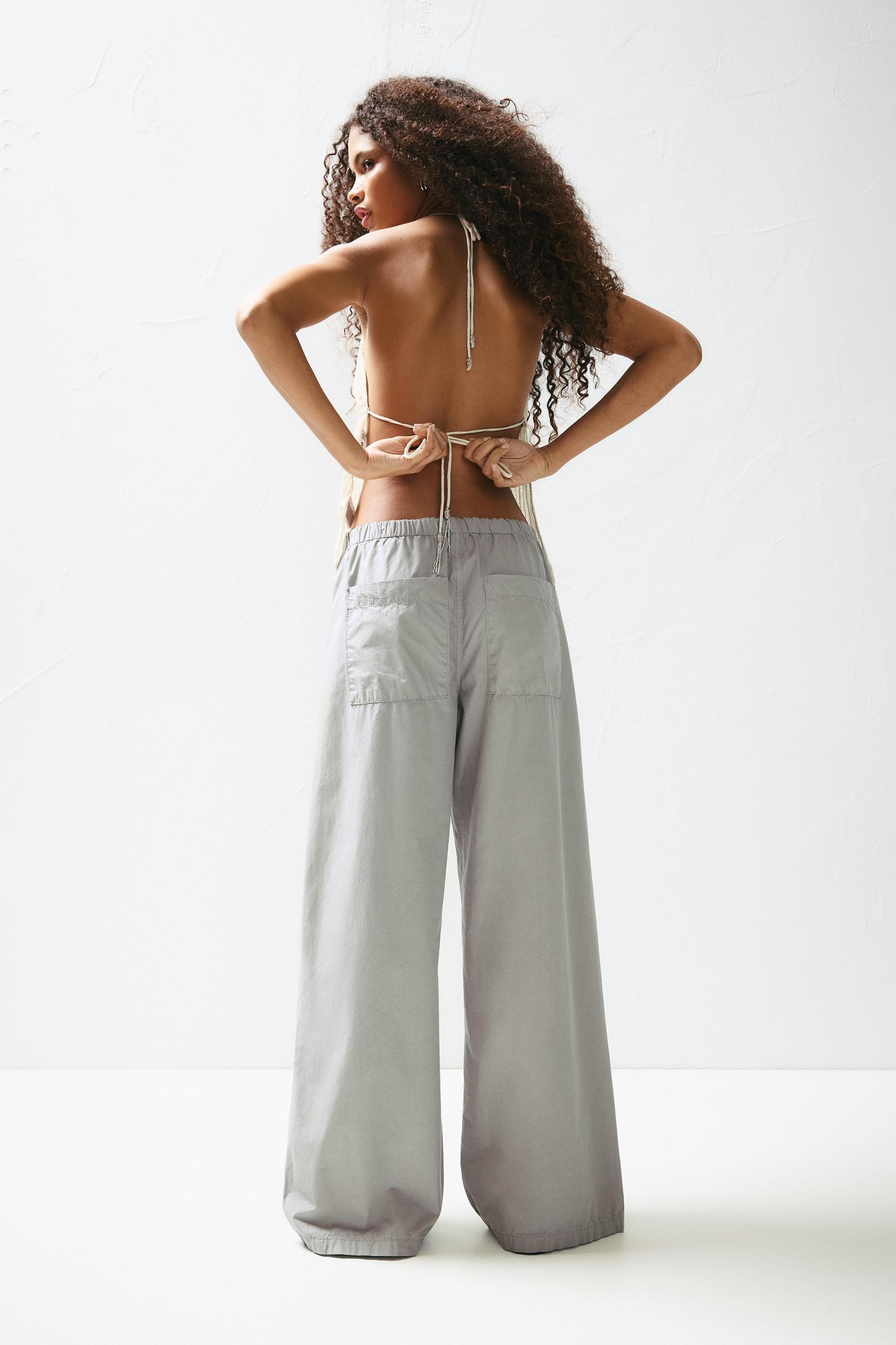 Baggy poplin trousers Product Image