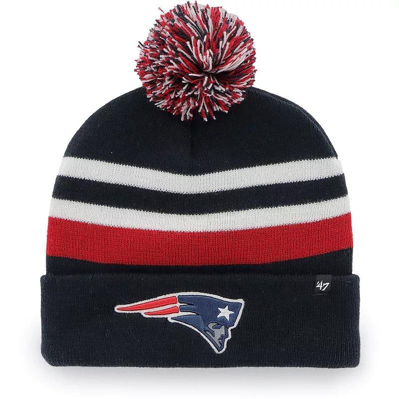 Men's '47 Navy New England Patriots State Line Cuffed Knit Hat with Pom, Blue Product Image