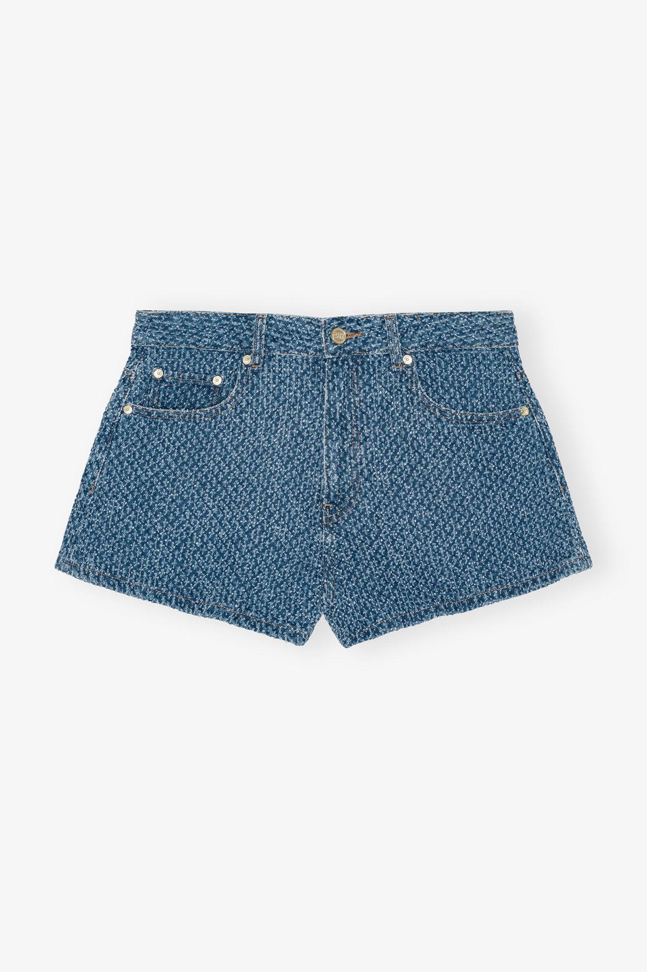 Light Blue Textured Shorts Product Image