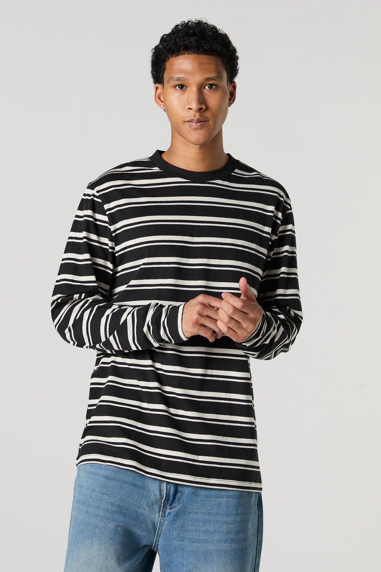 Striped Crewneck Long Sleeve Top Male Product Image