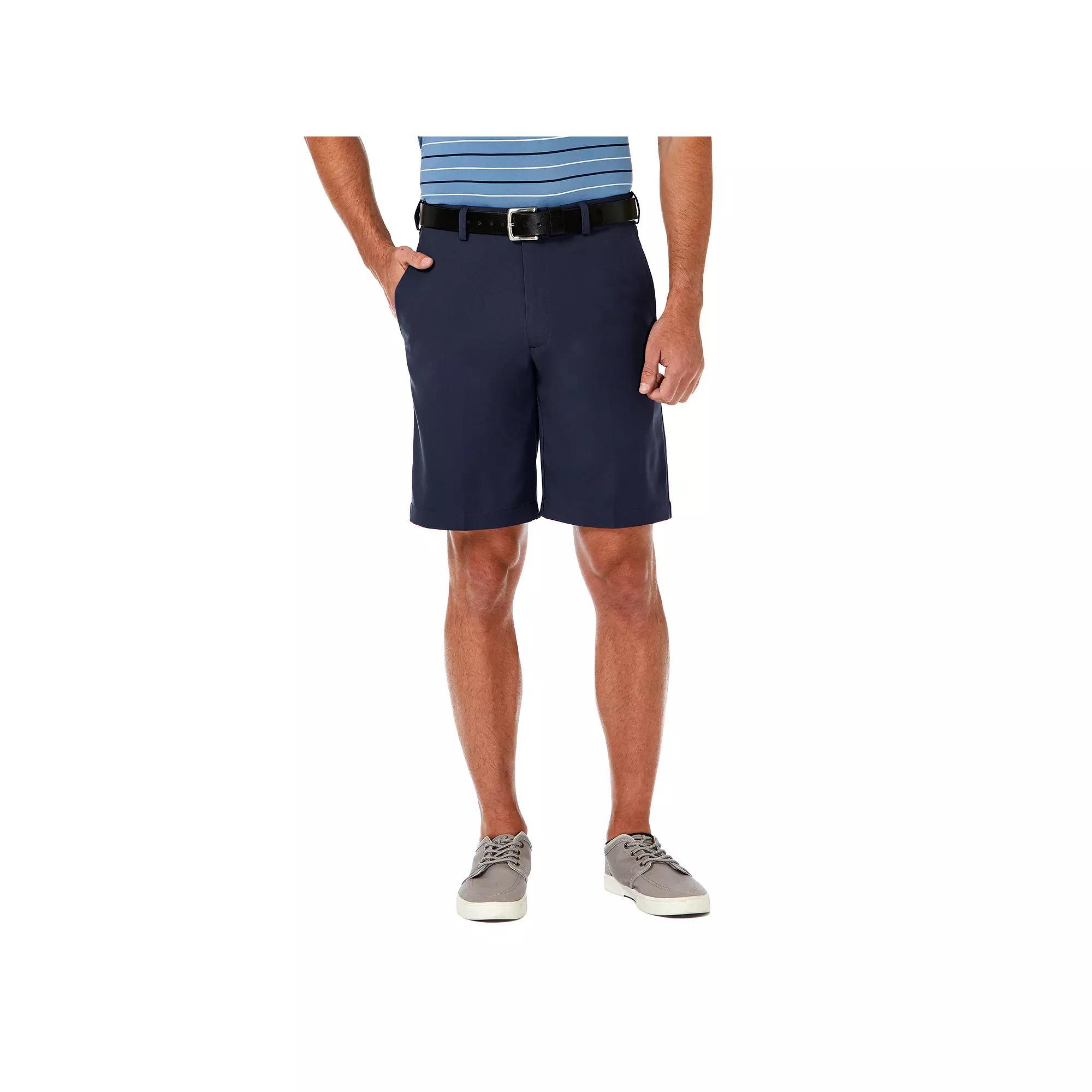 Men's Haggar® Cool 18® Pro Gabardine Flat Front Shorts, Size: 44, Gray Product Image