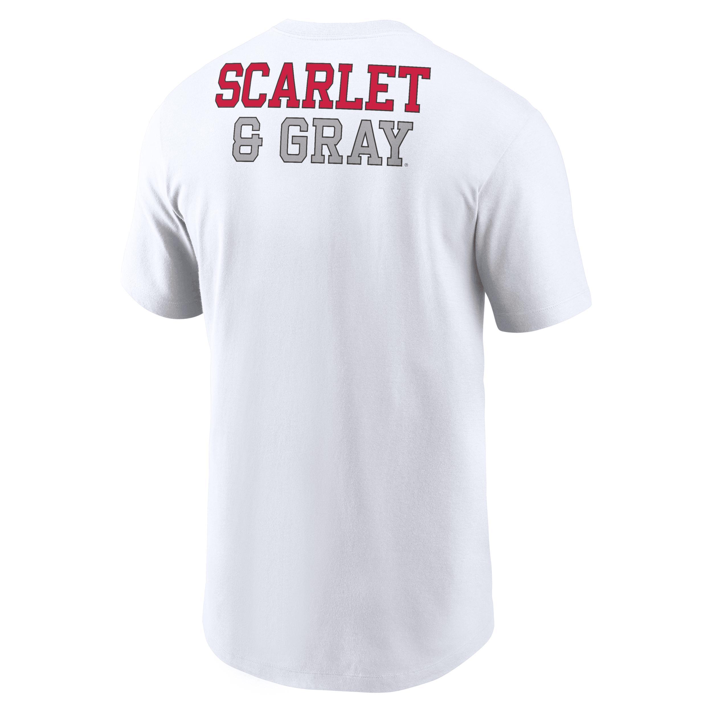 Men's Nike White Ohio State Buckeyes Blitz 2-Hit T-Shirt, Size: Large Product Image