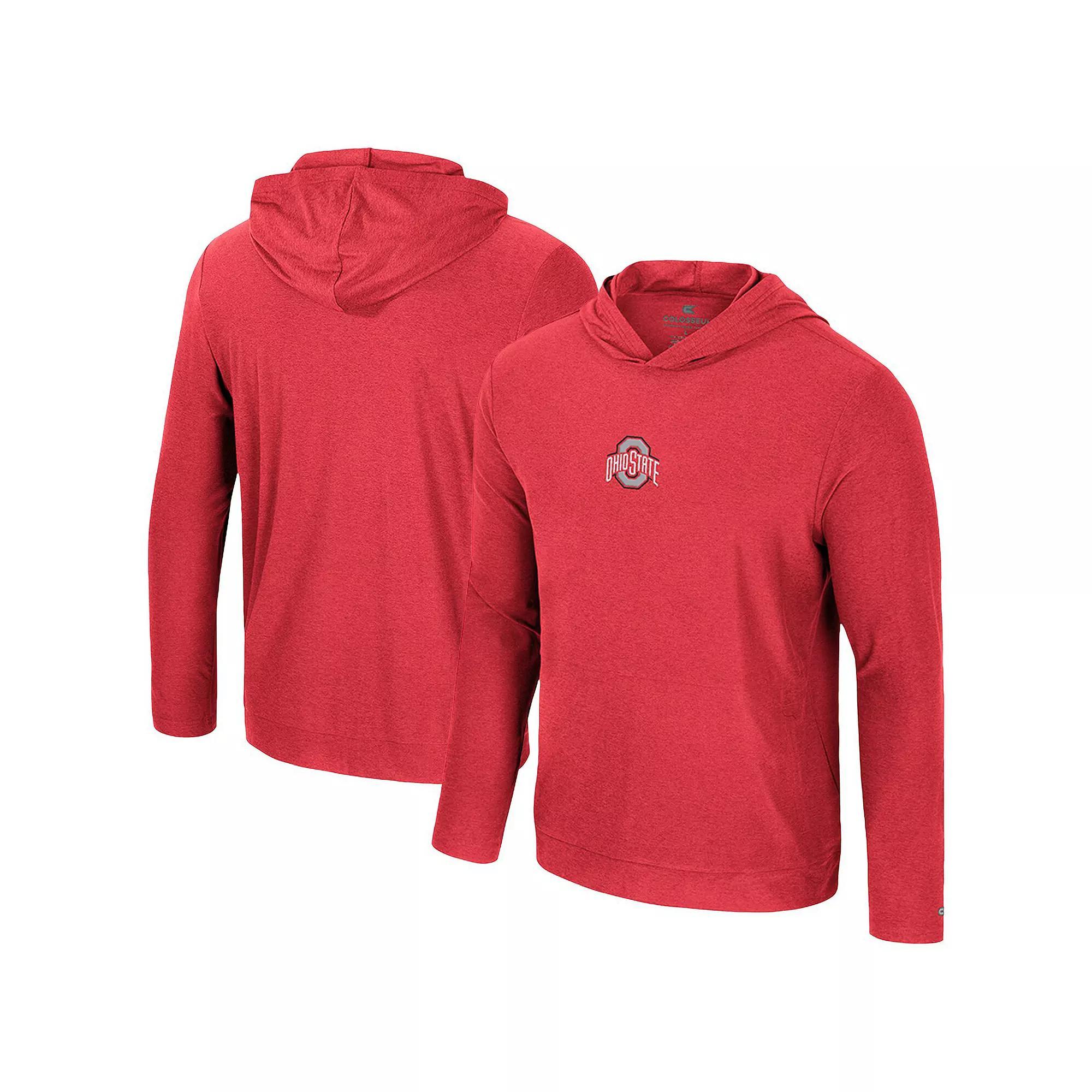 Men's Colosseum Crimson Oklahoma Sooners Long Sleeve T-Shirt Hoodie, Size: 2XL, Red Product Image