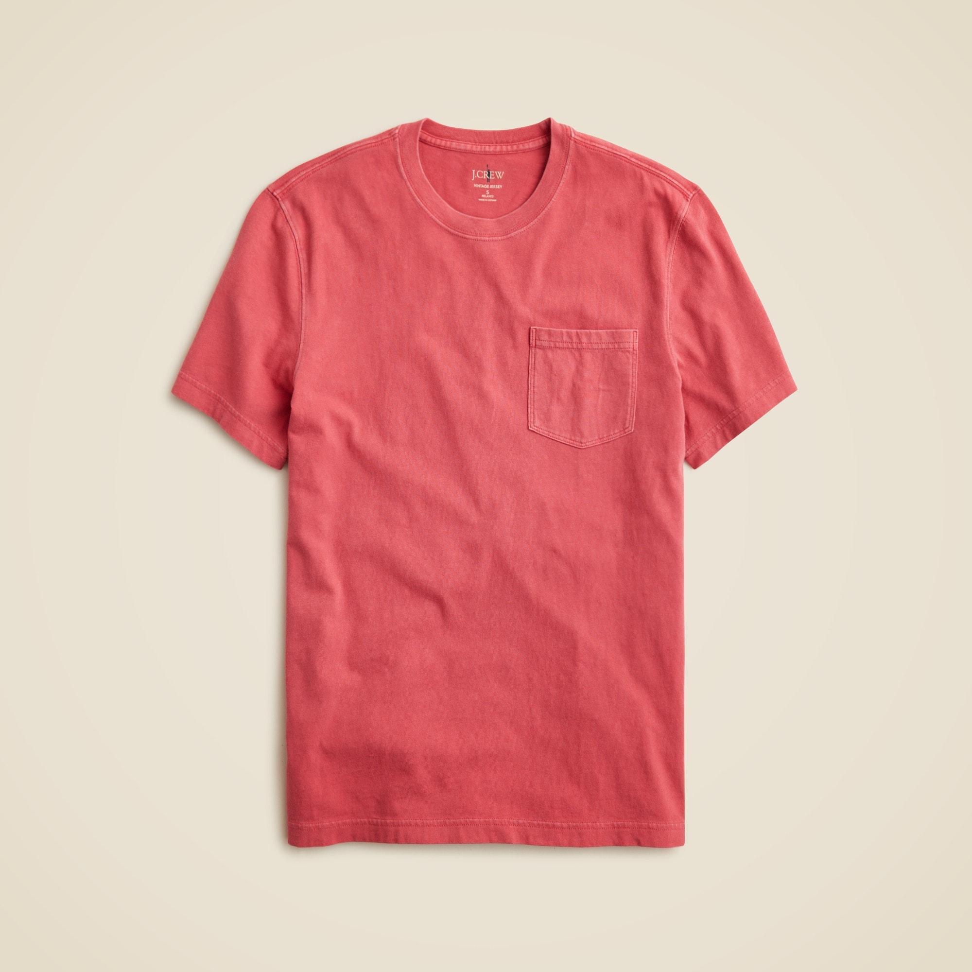 Vintage-wash cotton pocket T-shirt Product Image