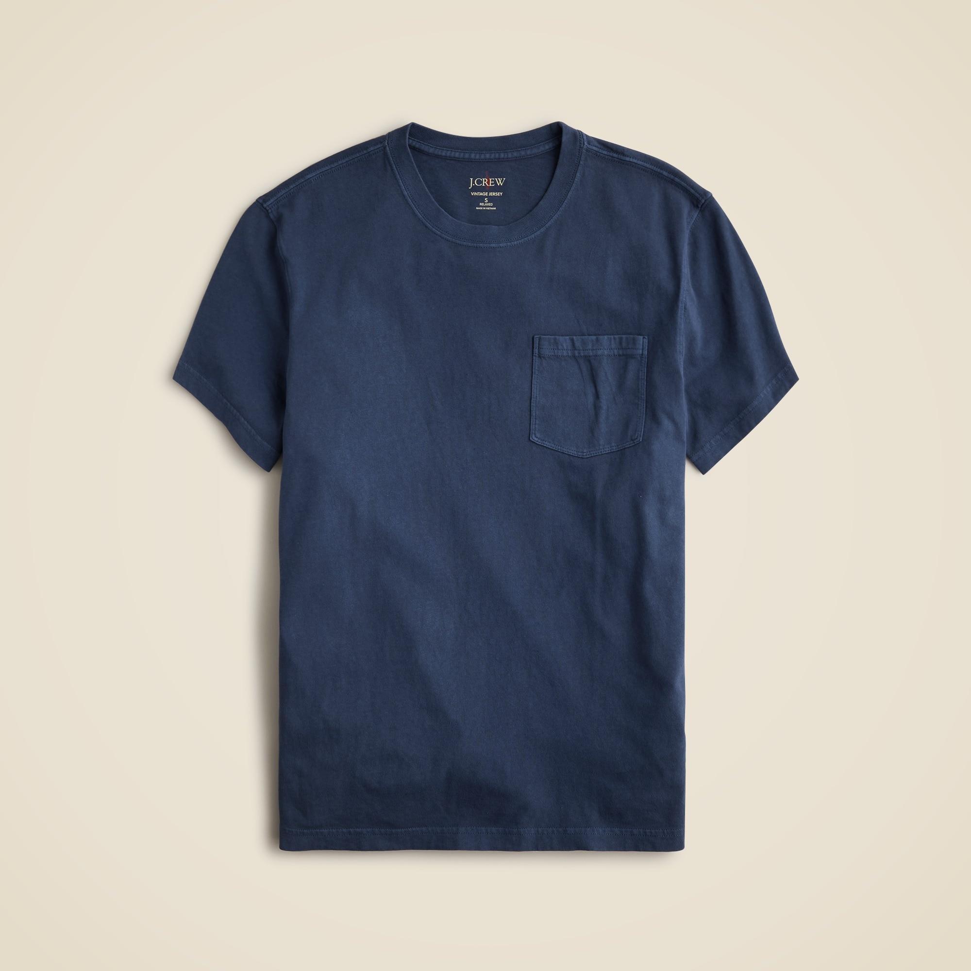 Vintage-wash cotton pocket T-shirt Product Image
