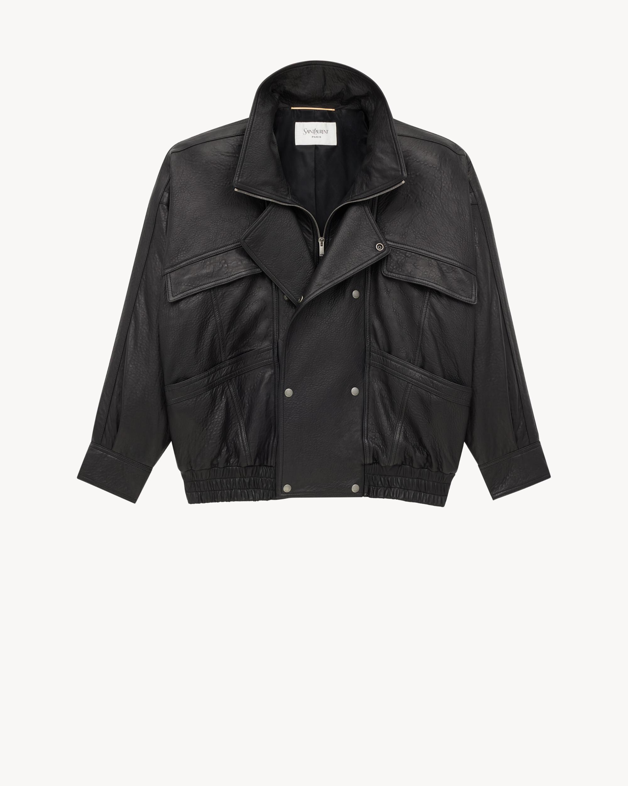 bomber jacket in bubbled lambskin Product Image