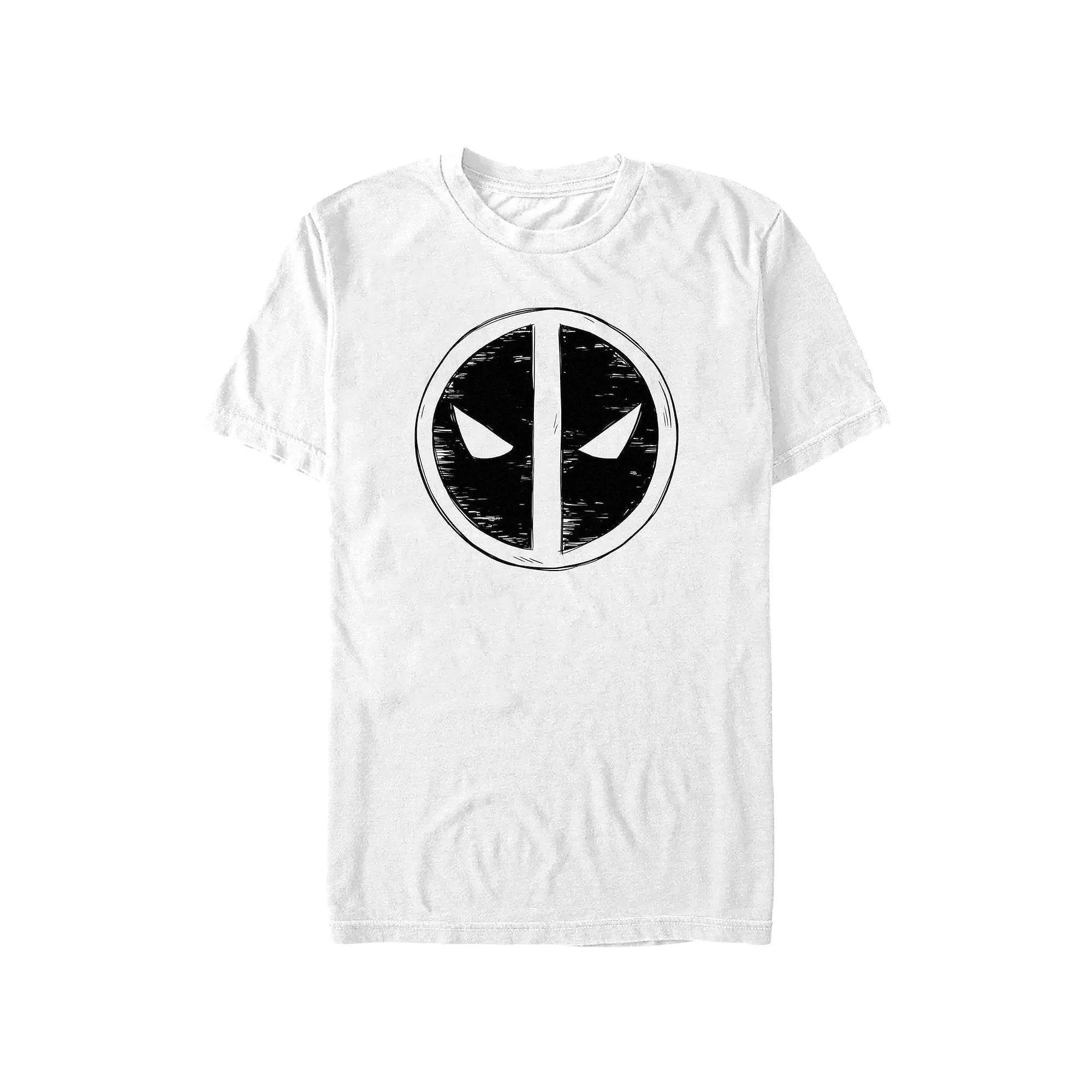 Men's Deadpool And Wolverine Emblem Sketch Graphic Tee, Size: XL, White Product Image