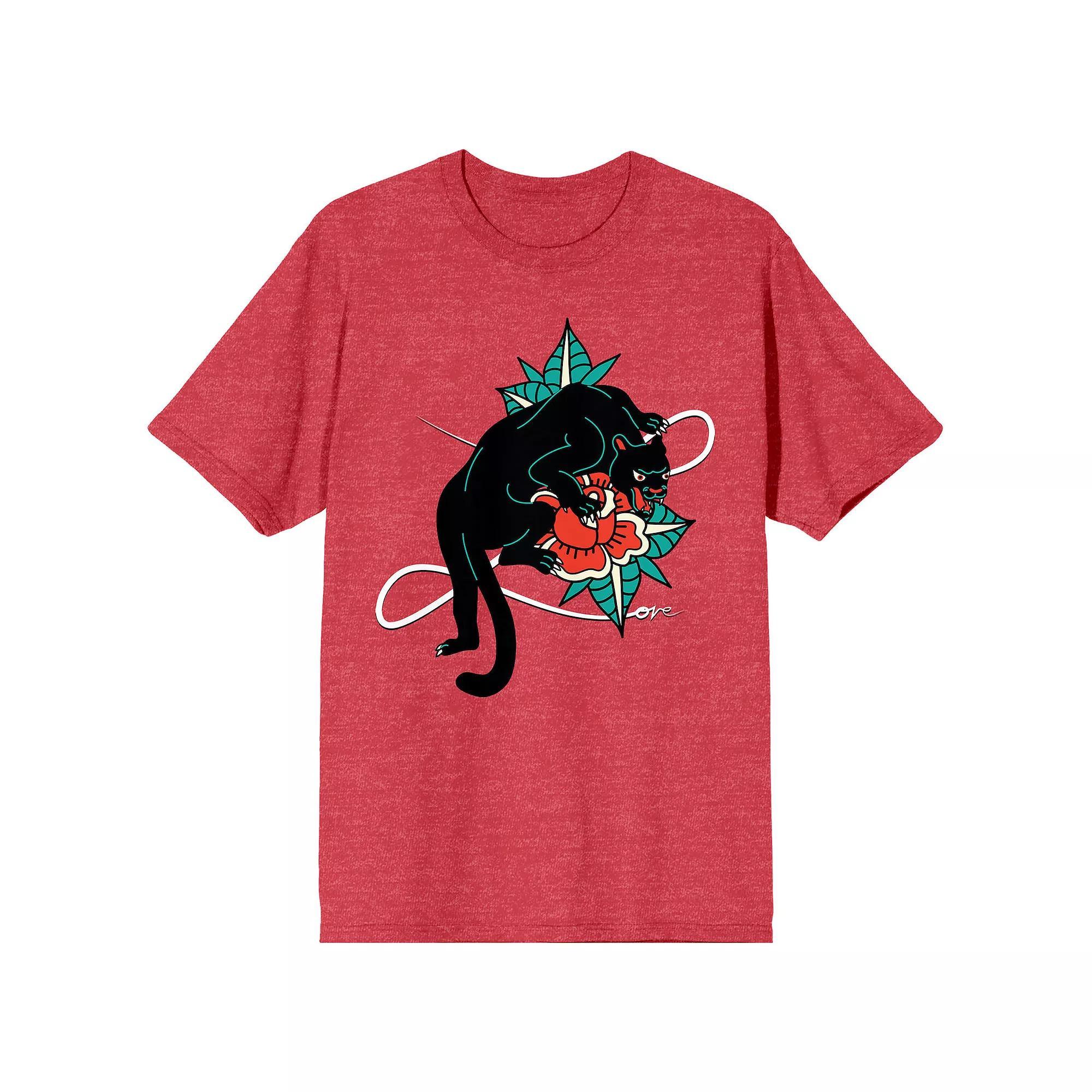 Men's Celestial Tropics Panther Tee, Size: XXL, Red Product Image