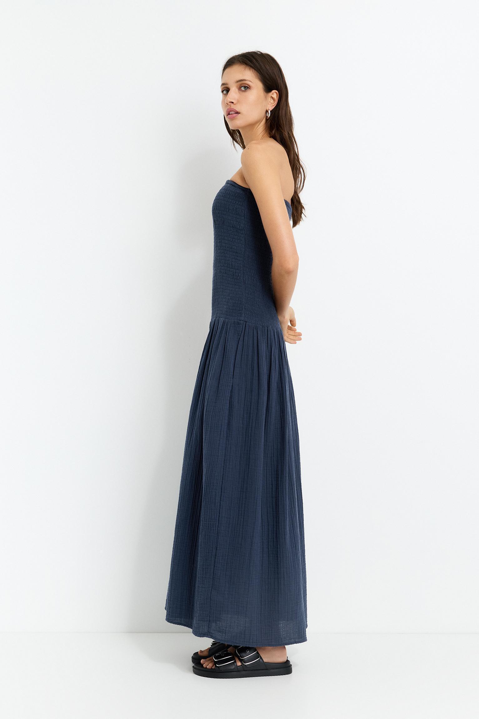 Strapless rustic midi dress Product Image