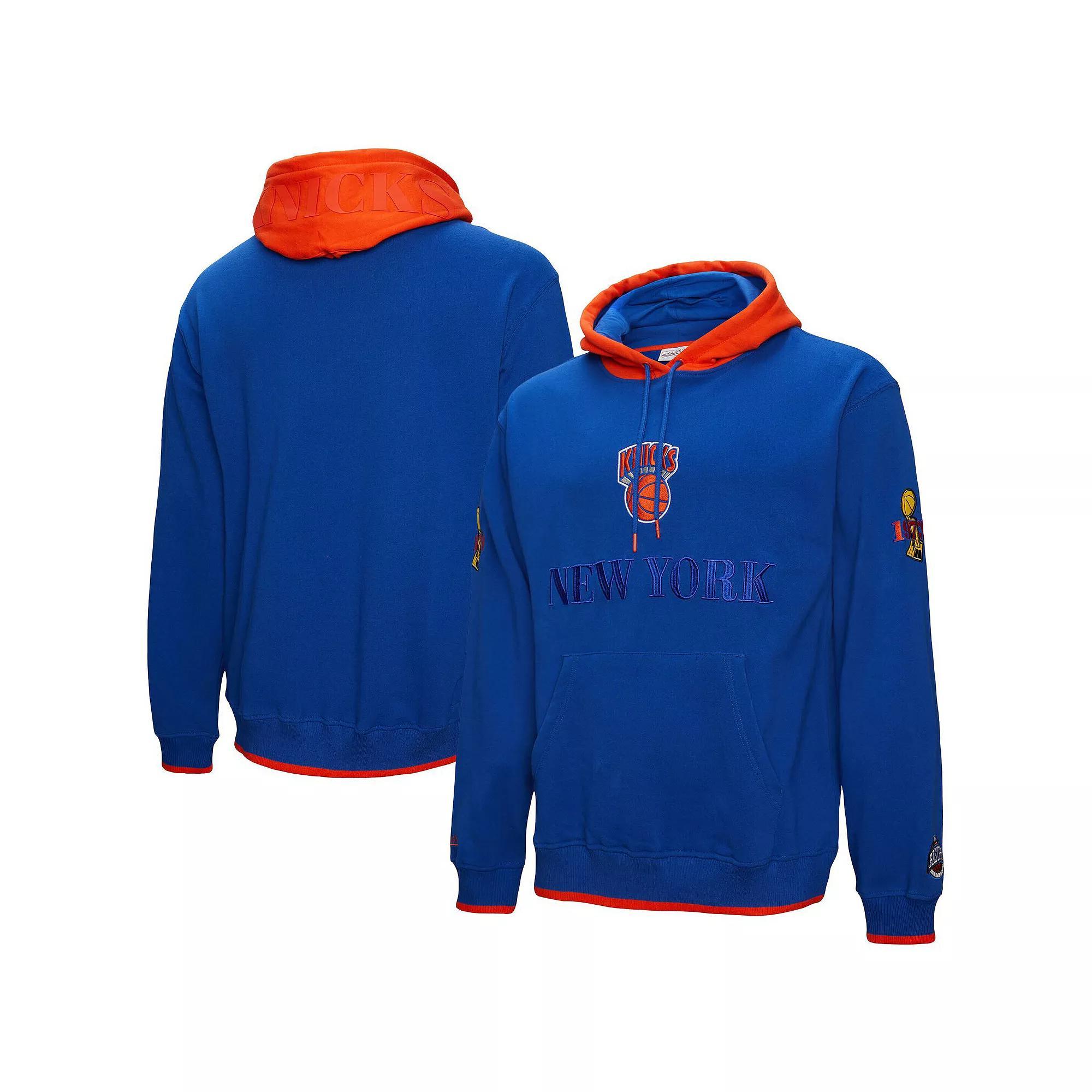Men's Mitchell & Ness Royal New York Knicks Hardwood Classics Team OG 3.0 Pullover Hoodie,  Product Image