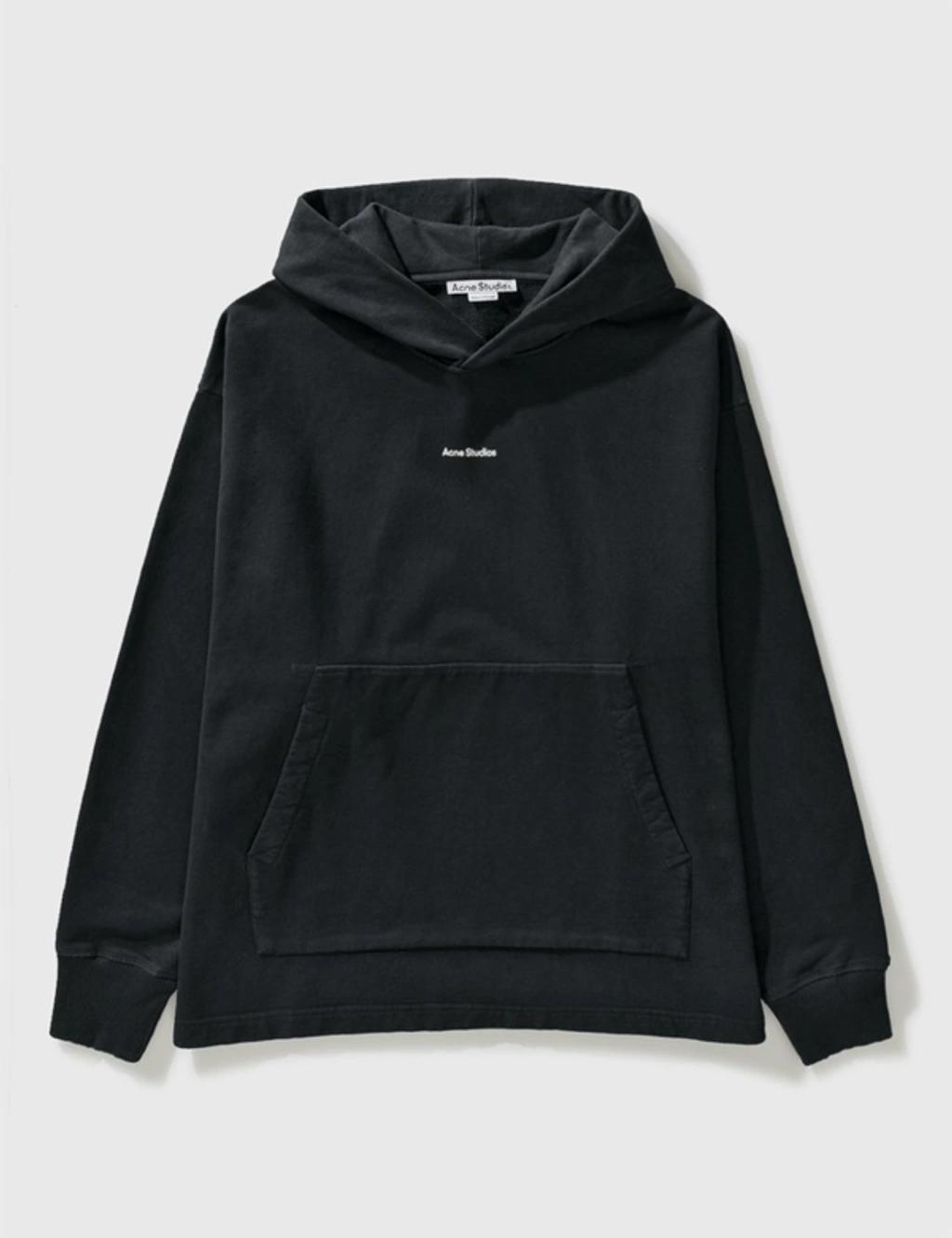 ACNE STUDIOS Logo Hooded Sweatshirt In Black Product Image