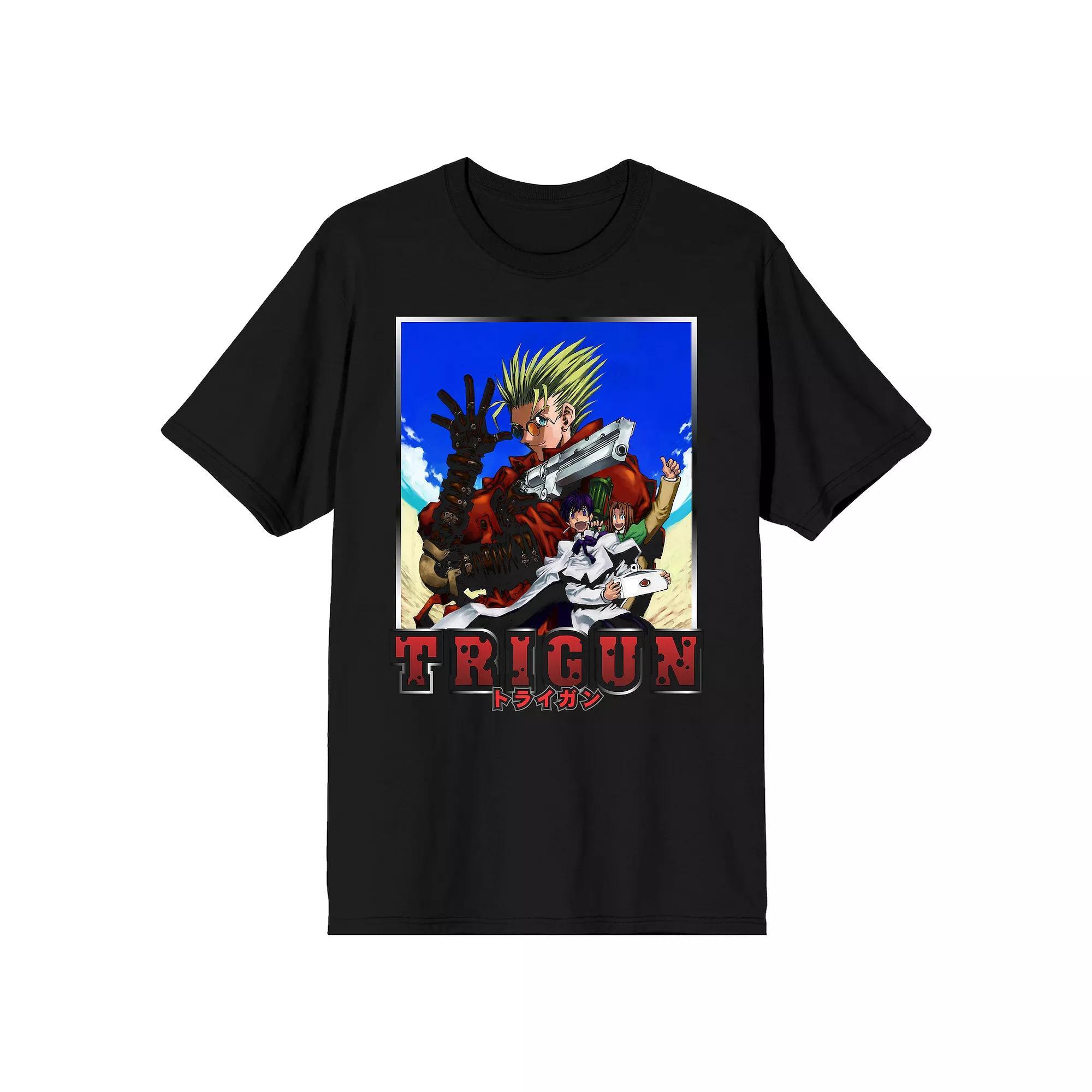Men's Trigun Characters Over Beach Tee, Size: Large, Black Product Image
