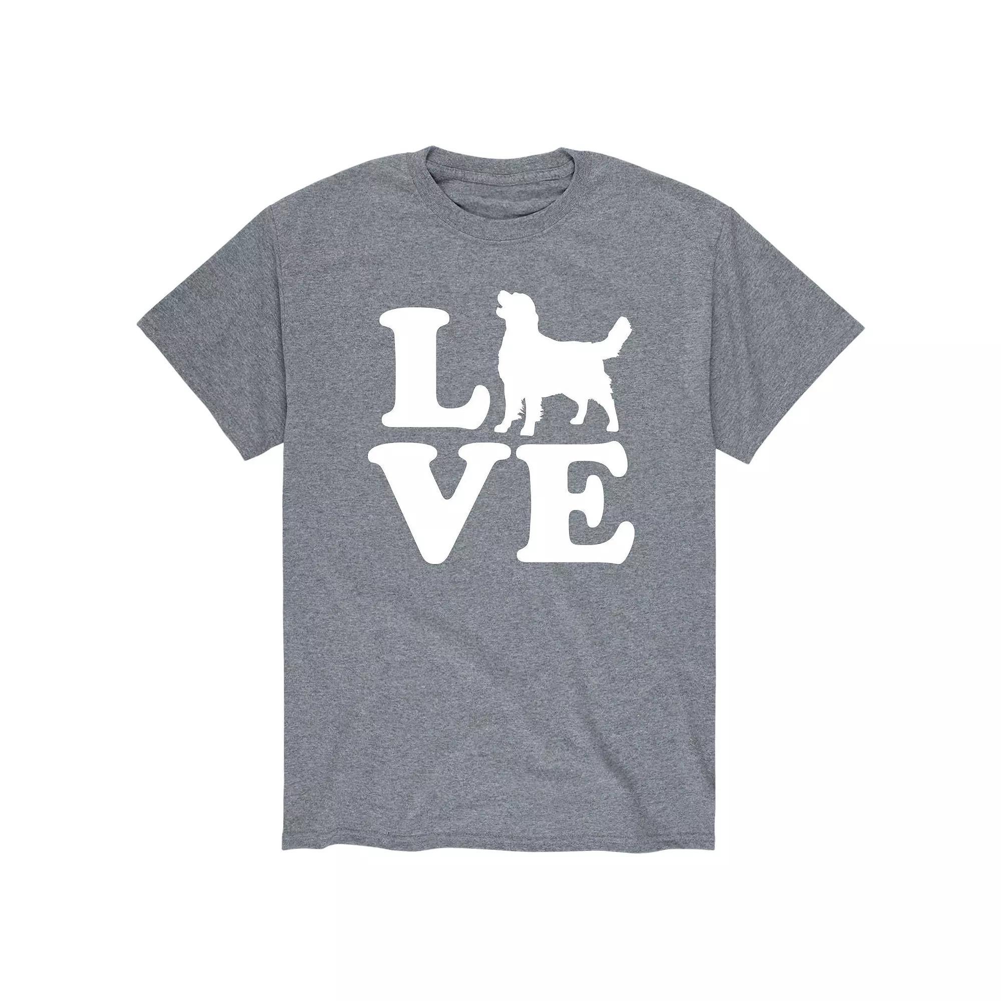 Men's Love Golden Retriever Tee, Size: Small, Gray Product Image