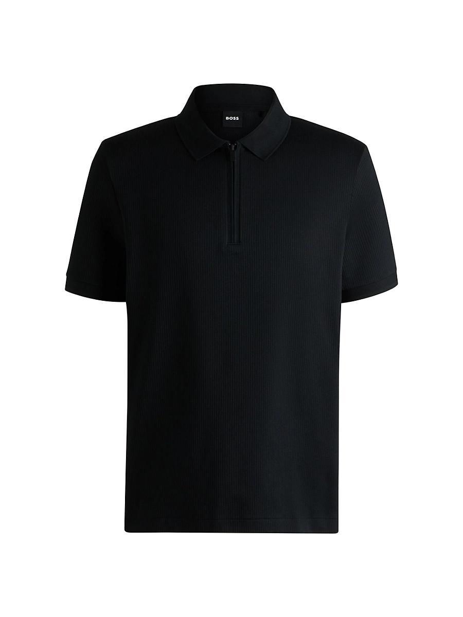 Mens Polo Shirt with Seersucker Structure Product Image