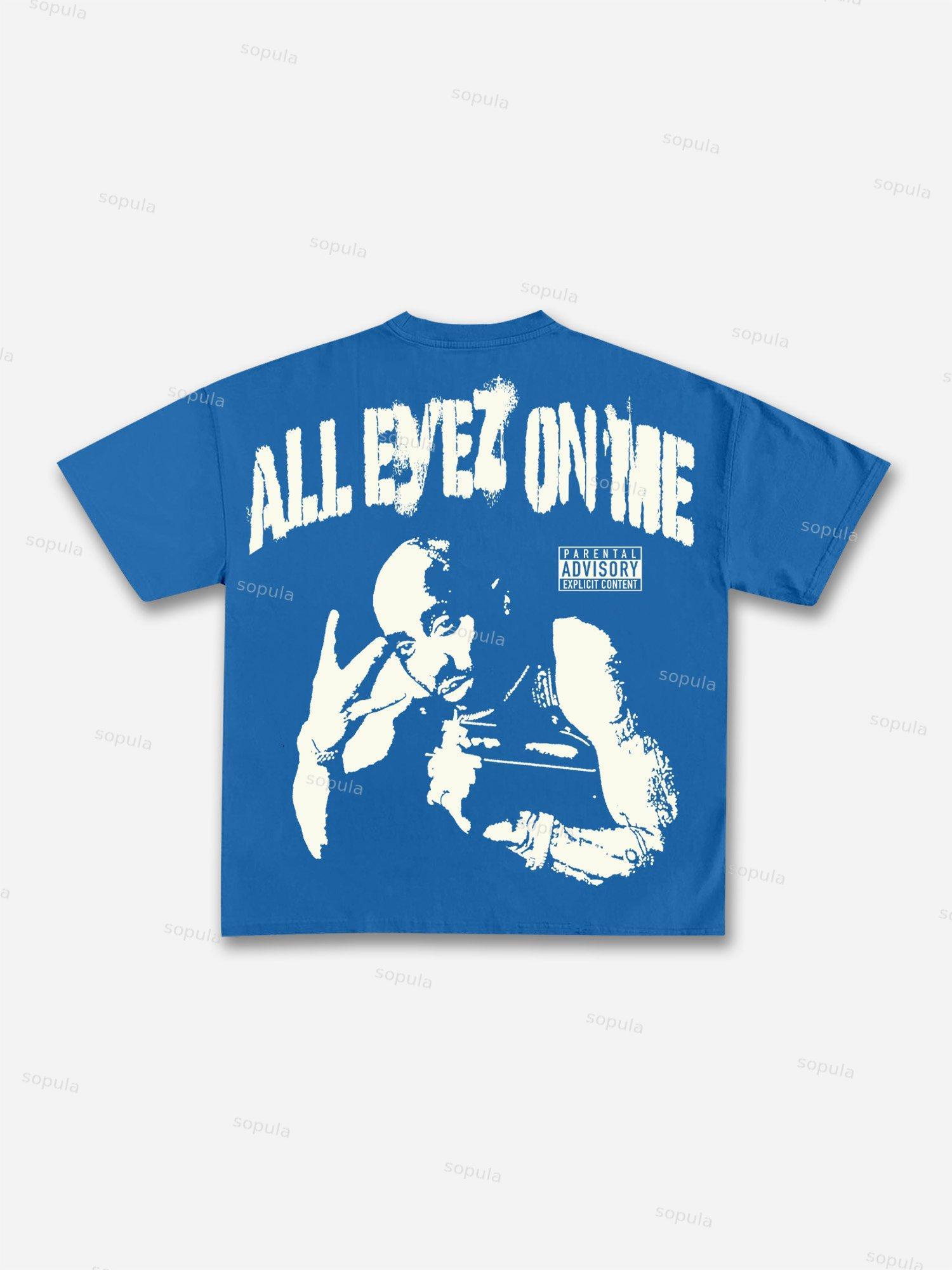 All Eyez On Me 2017 Rap Hip-Hop Graphic Cotton T-shirt Product Image