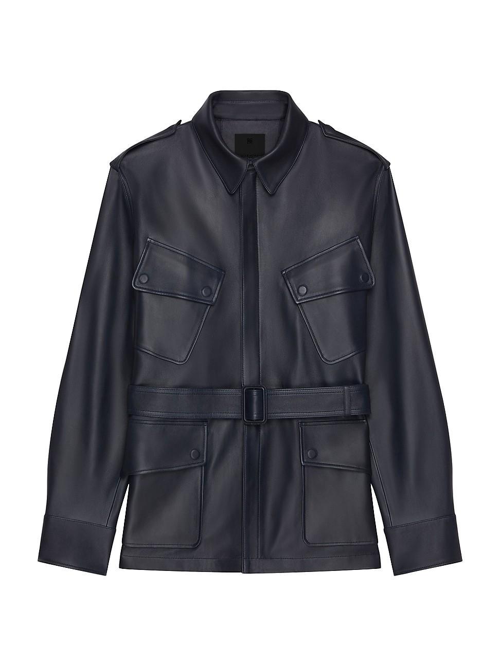 Mens Multi Pocket Jacket in Leather Product Image