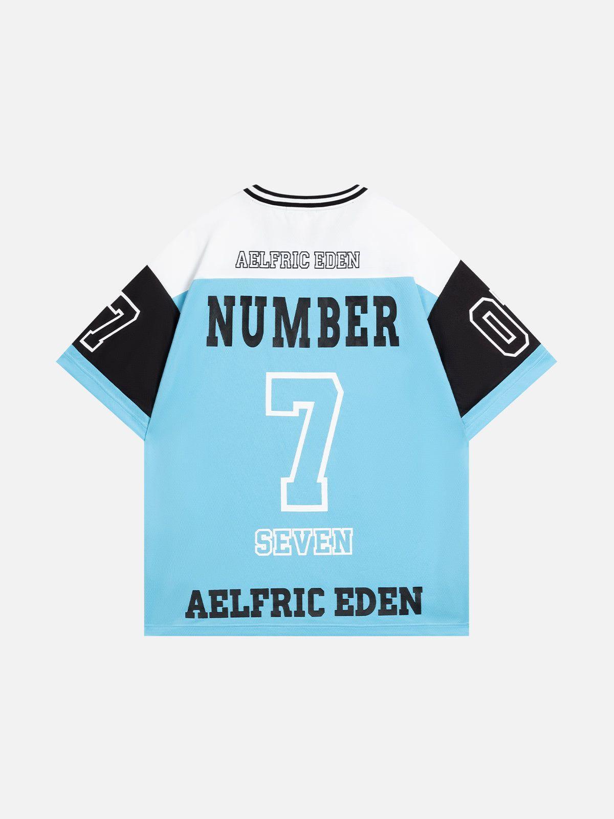 Aelfric Eden Contrast Color Blocking Football Jersey Product Image