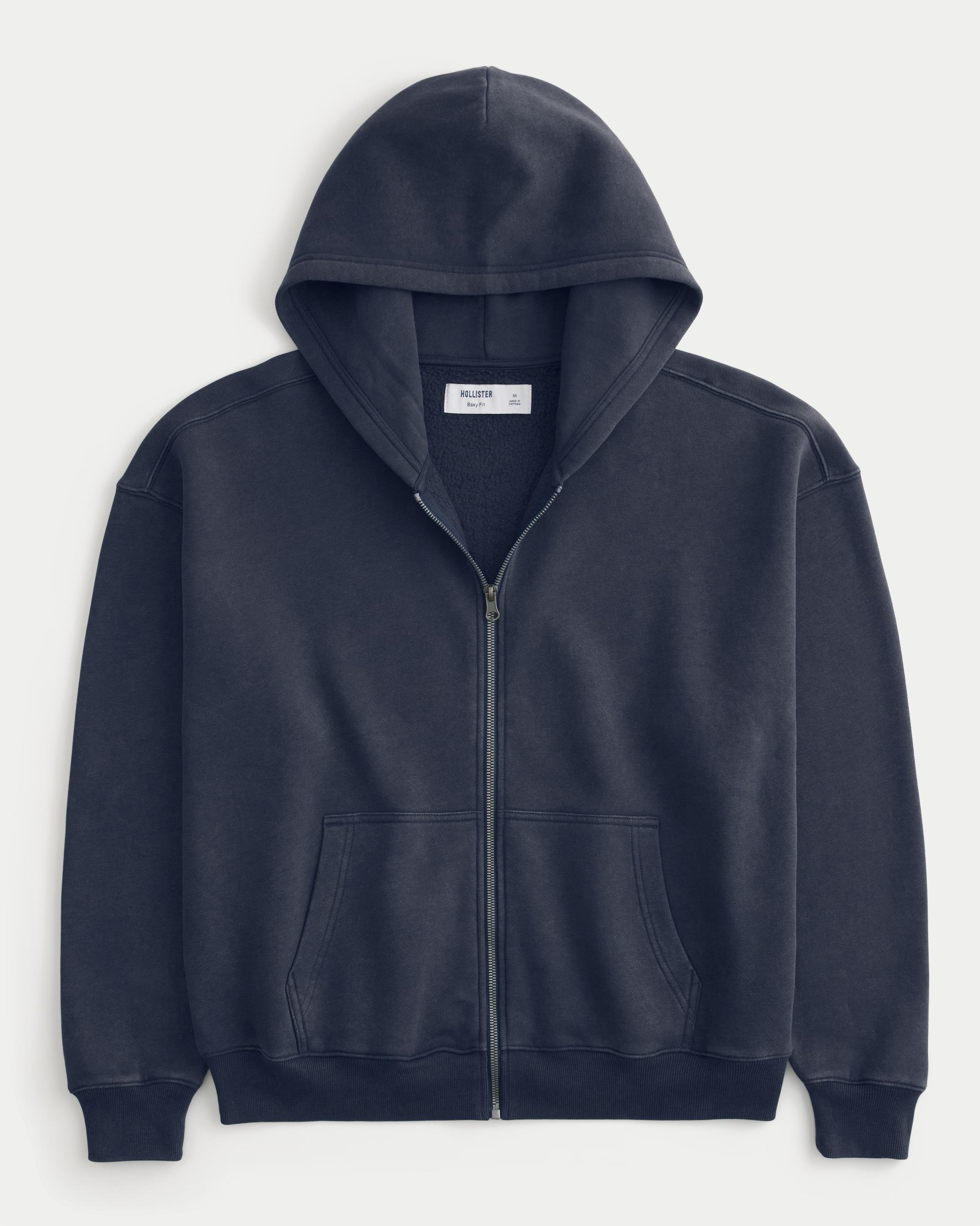 Boxy Zip-Up Hoodie Product Image