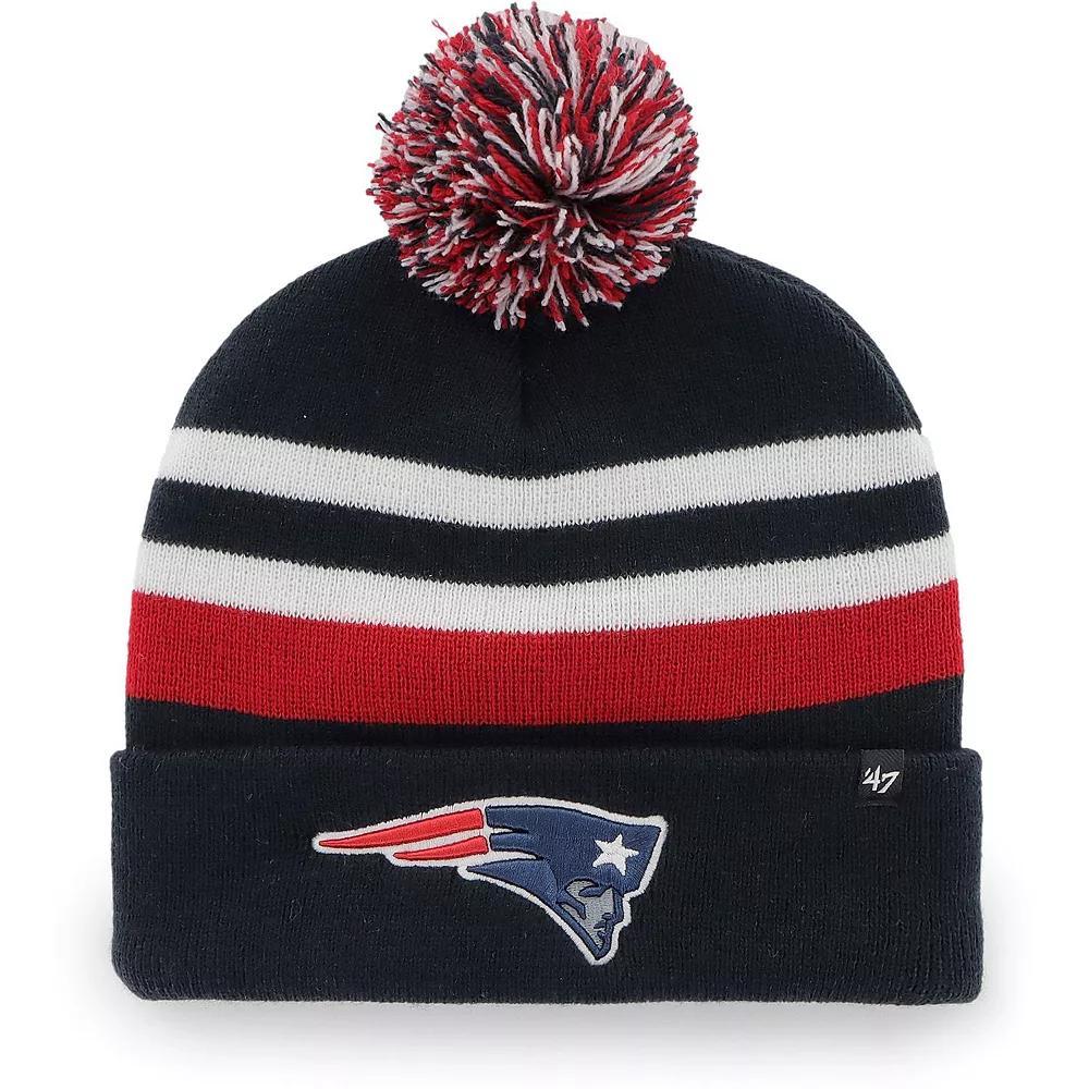 Men's '47 Navy New England Patriots State Line Cuffed Knit Hat with Pom, Blue Product Image