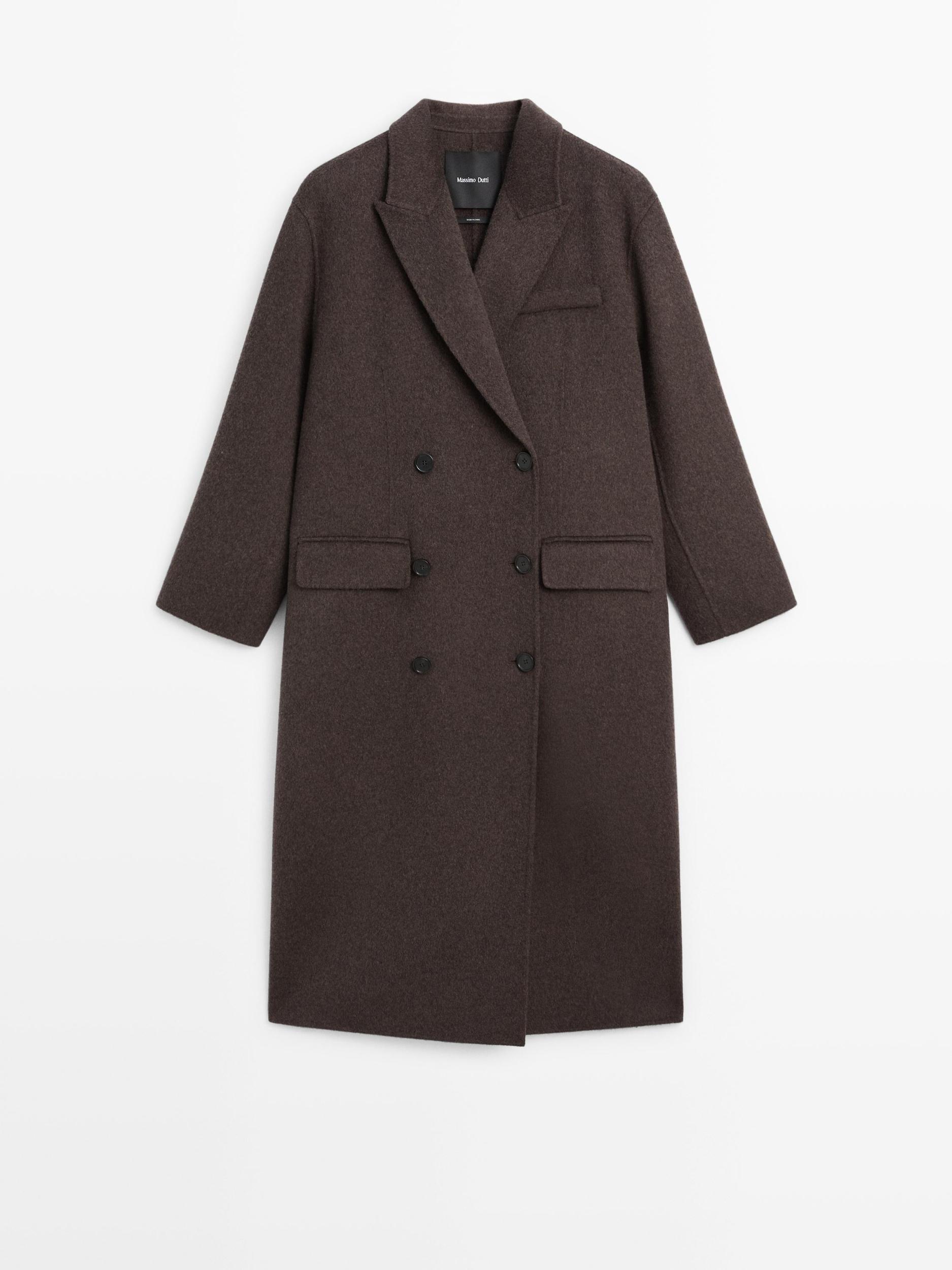 Long wool blend surplice coat Product Image