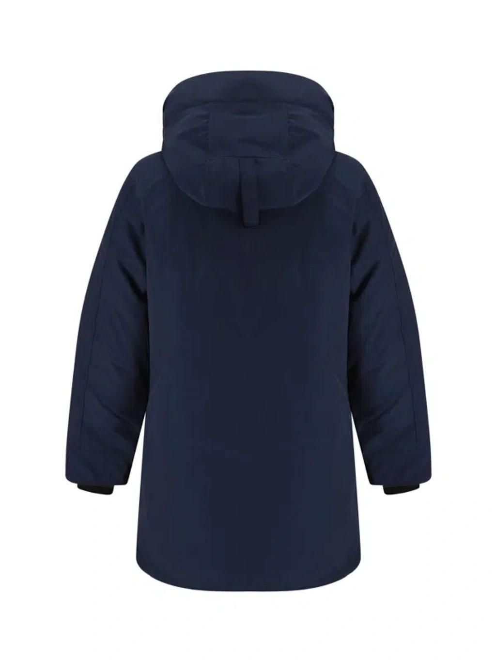 CANADA GOOSE High-neck Hooded Parka Jacket In Atlantic Navy Product Image