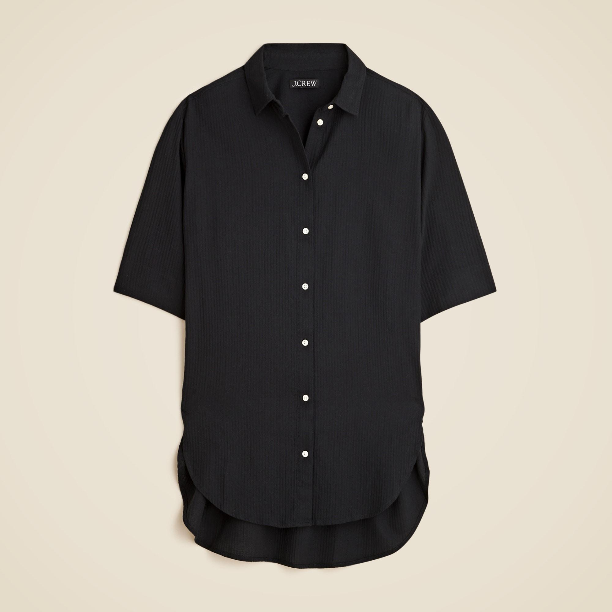 Airy gauze button-up shirt Product Image