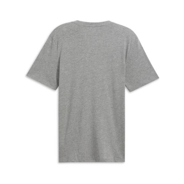 PUMA ESS+ Logo Lab Holiday Men's T-Shirt in Medium Grey Heather Product Image