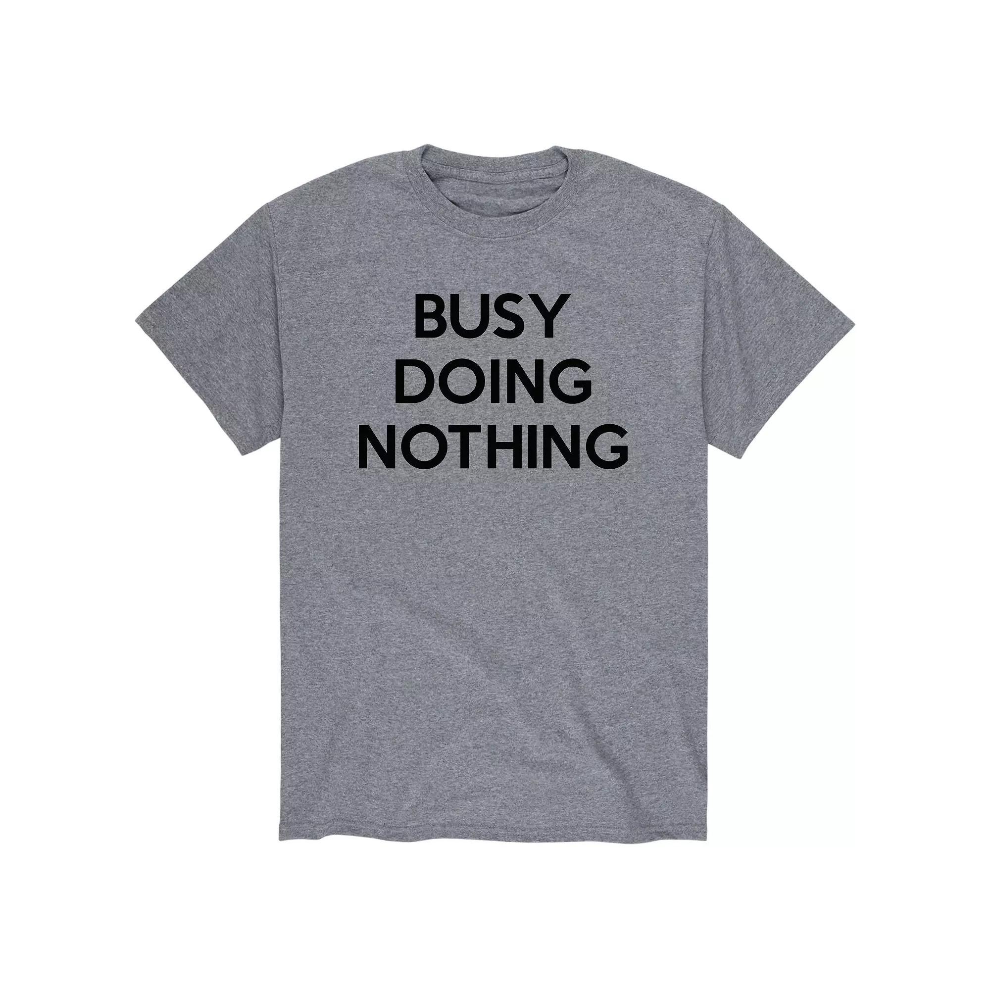 Men's Busy Doing Nothing Tee, Size: XL, Gray Product Image