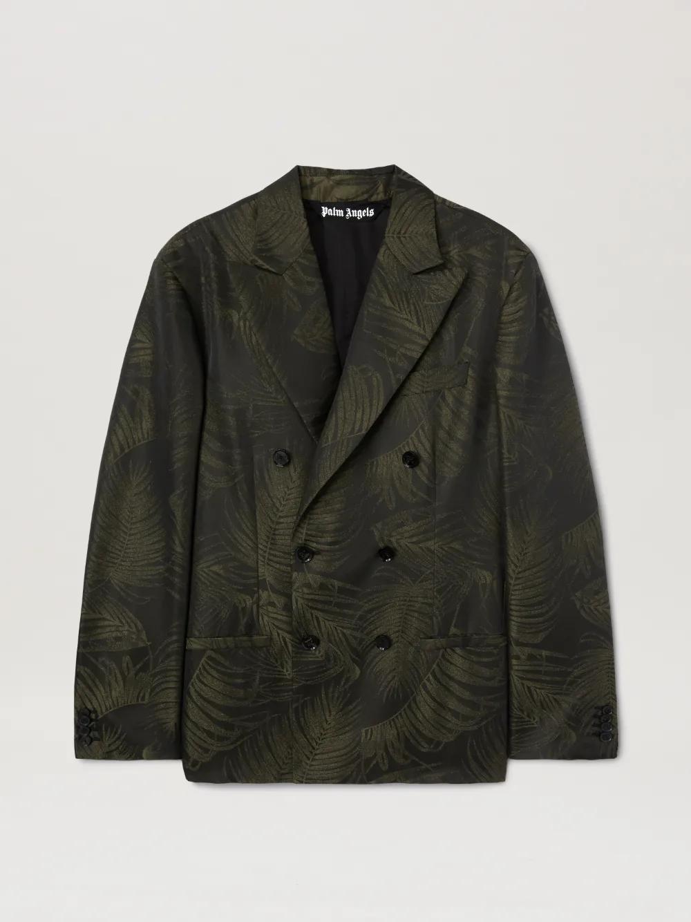 Palm jacquared blazer in  5656 military green - military green  - Palm Angels® Official  Product Image