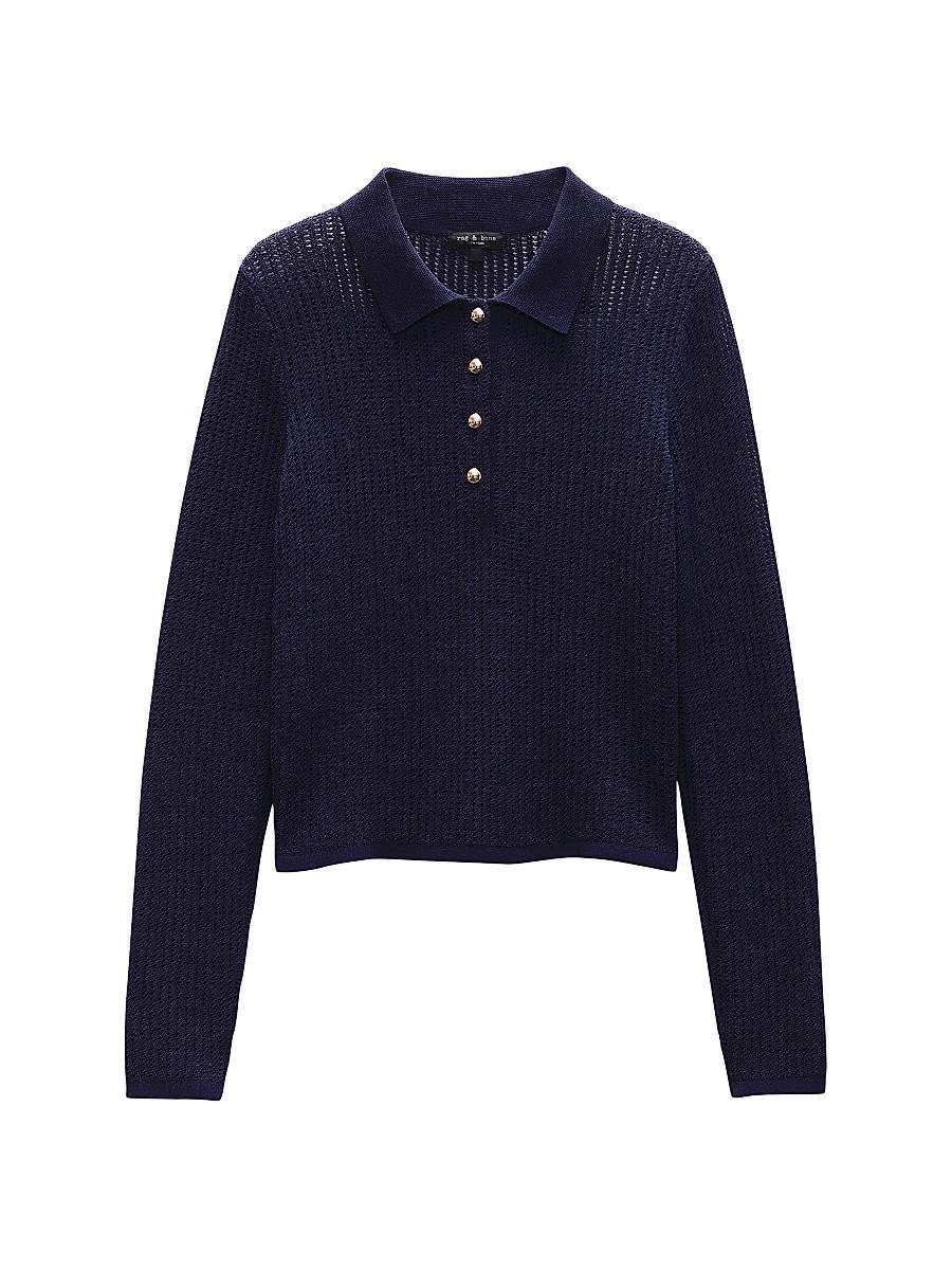 Womens Viola Cotton-Blend Knit Polo Sweater Product Image
