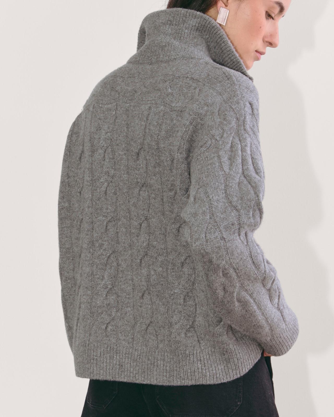 The Cable Half-Zip in Luxe Merino Product Image