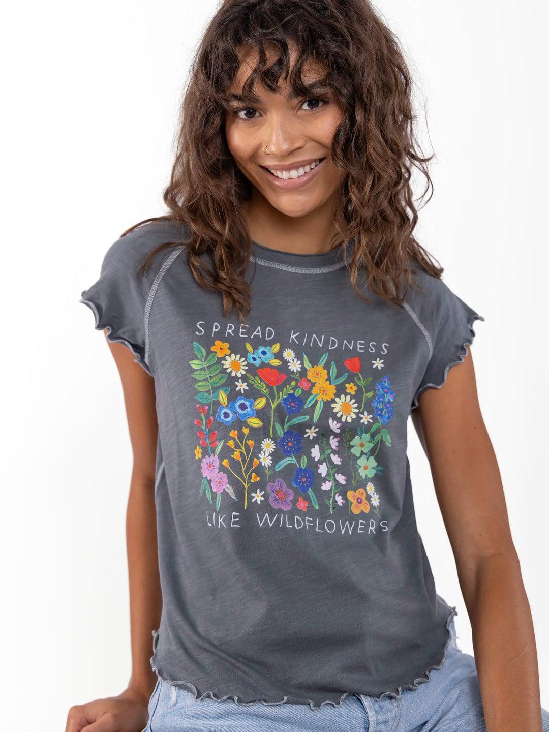 Lily Cotton Short Sleeve Tee Shirt - Spread Kindness Product Image
