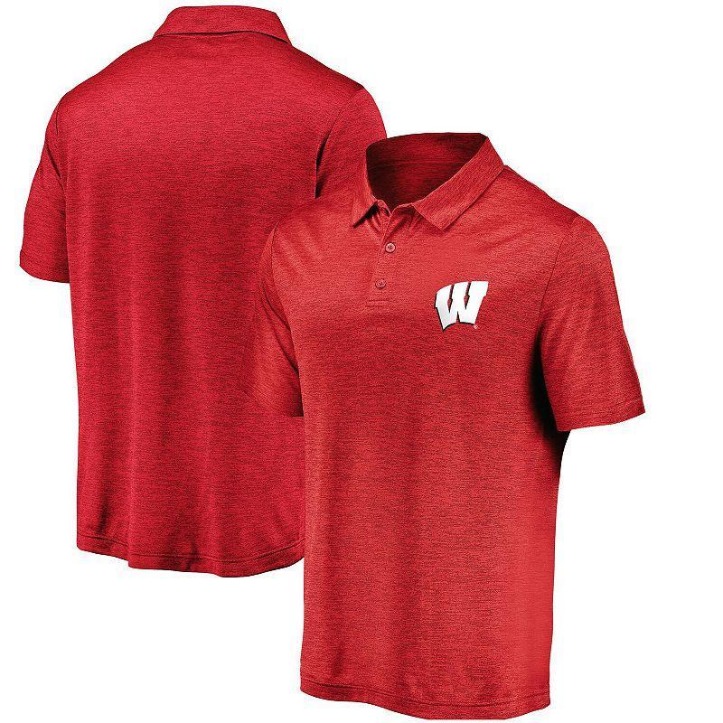 Mens Fanatics Branded Wisconsin Badgers Primary Logo Striated Polo Product Image