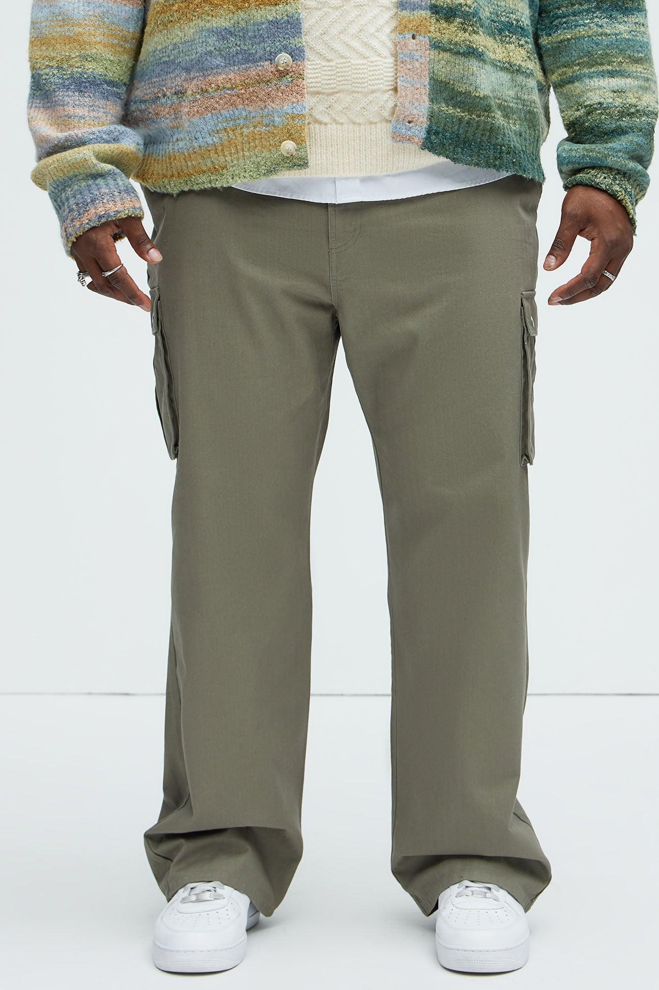 Berry Straight Cargo Pants - Olive Product Image