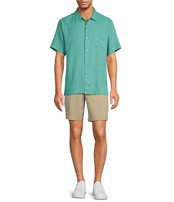 Tommy Bahama Solid Tropic Isle Short Sleeve Camp Collar Woven Shirt Product Image