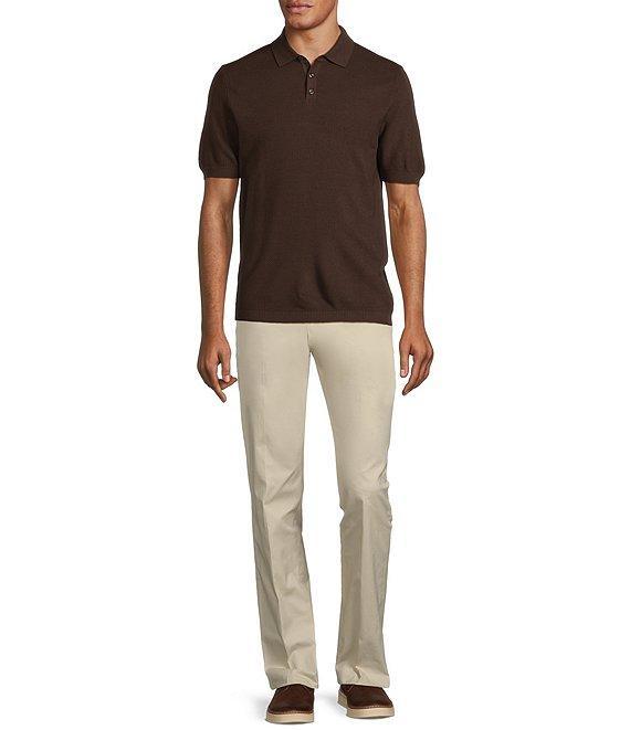 Murano Big & Tall Solid Textured Polo Short Sleeve Sweater Product Image