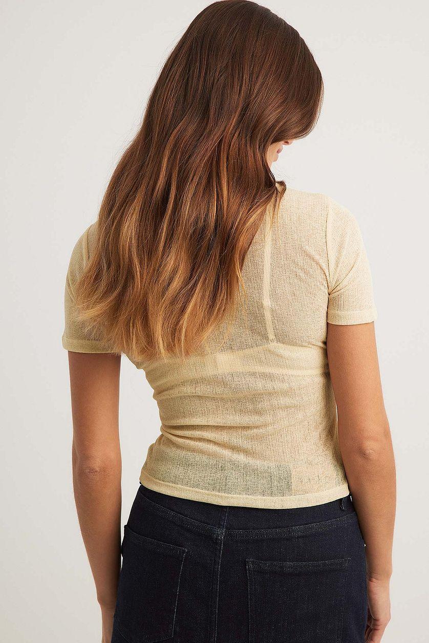 Sheer Short Sleeve Top Product Image