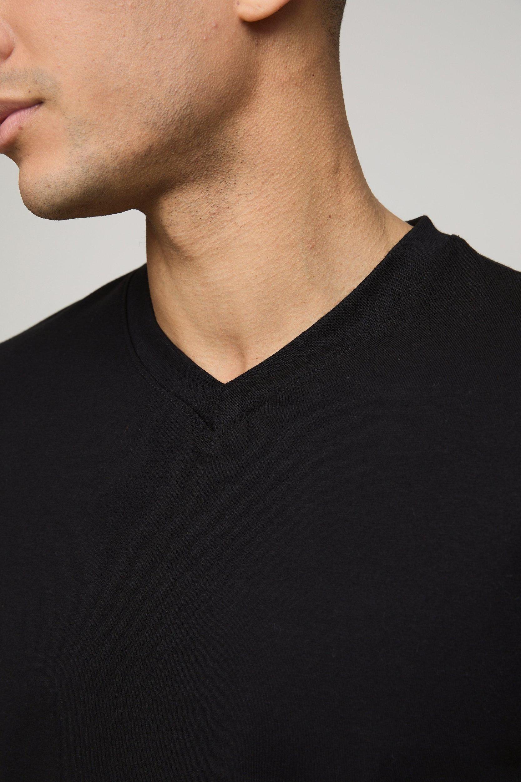 Regular Fit Basic V Neck T-Shirt | boohooMAN USA Product Image