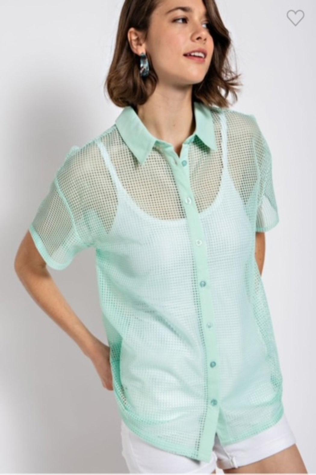 Mint Mesh Top Product Image