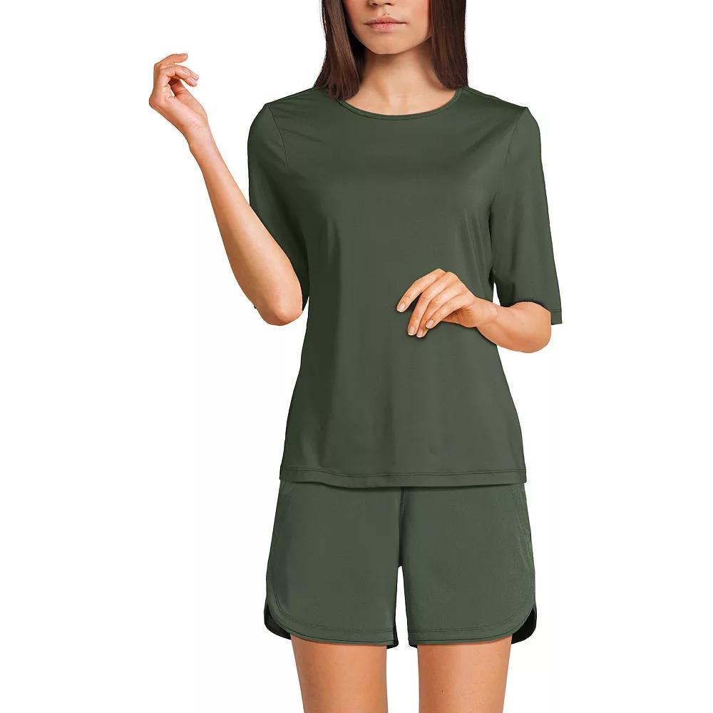 Petite Lands' End UPF 50 Elbow-Sleeve Rash Guard Swim Tee, Women's,  Product Image