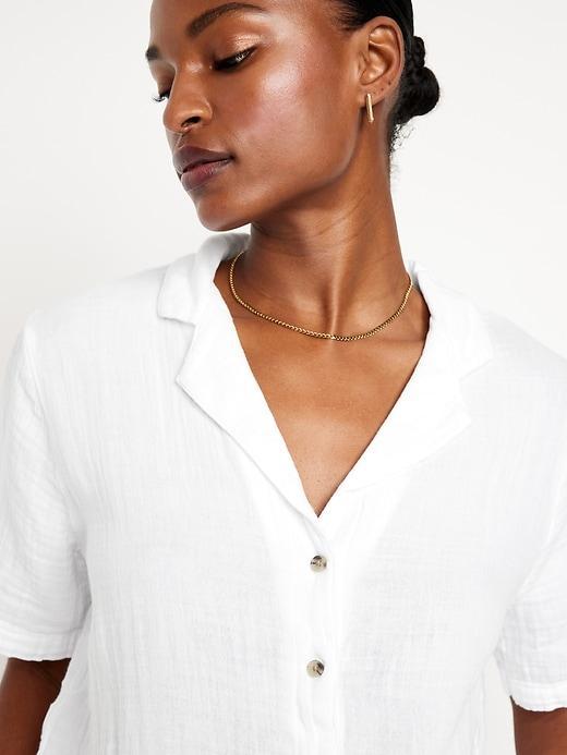 Crinkle Gauze Button-Down Shirt Product Image