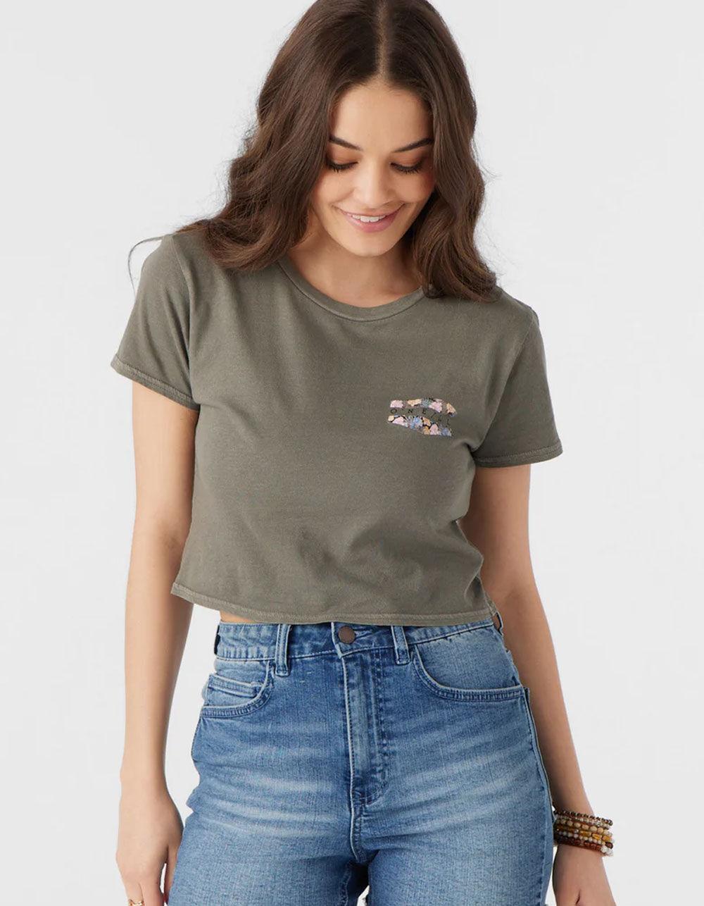 O'NEILL Botanic Womens Crop Baby Tee - GRAY Product Image